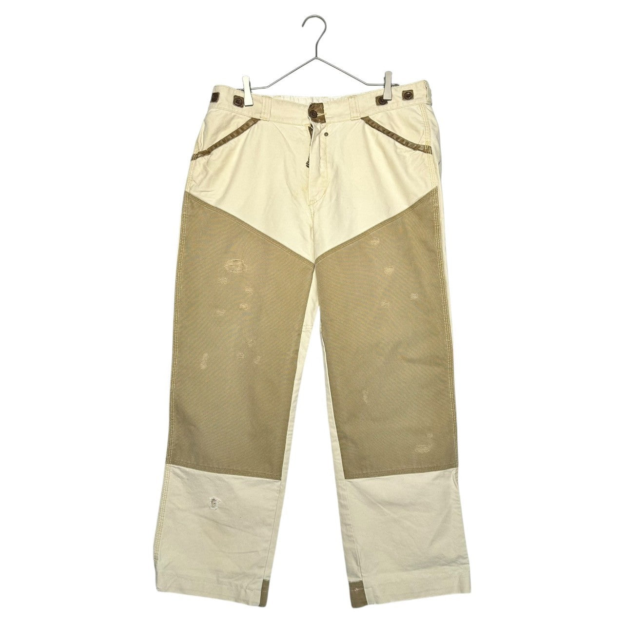 POLO RALPH LAUREN(ポロラルフローレン) Vintage Double Knee Painter Pants ヴィンテージ ダブルニー ペインター パンツ W34 アイボリー×カーキ