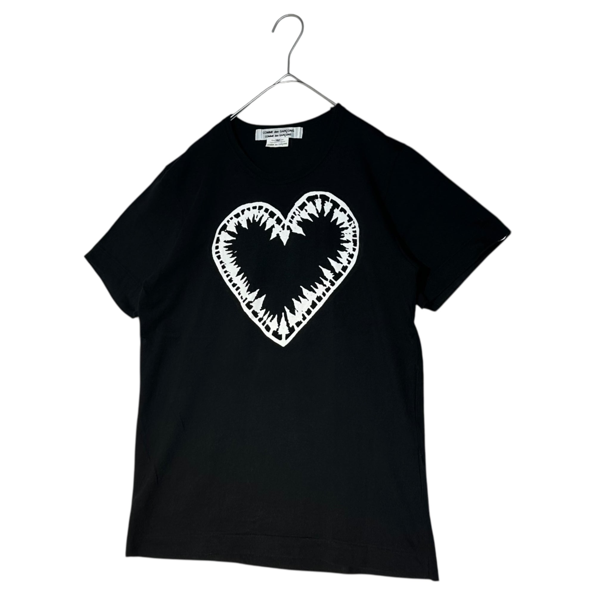 COMME des GARCONS COMME des GARCONS(コムデギャルソンコムデギャルソン) 12SS Grunge Heart Crew Neck T-Shirt グランジ ハート クルーネック Tシャツ RI-T016 M ブラック AD2011