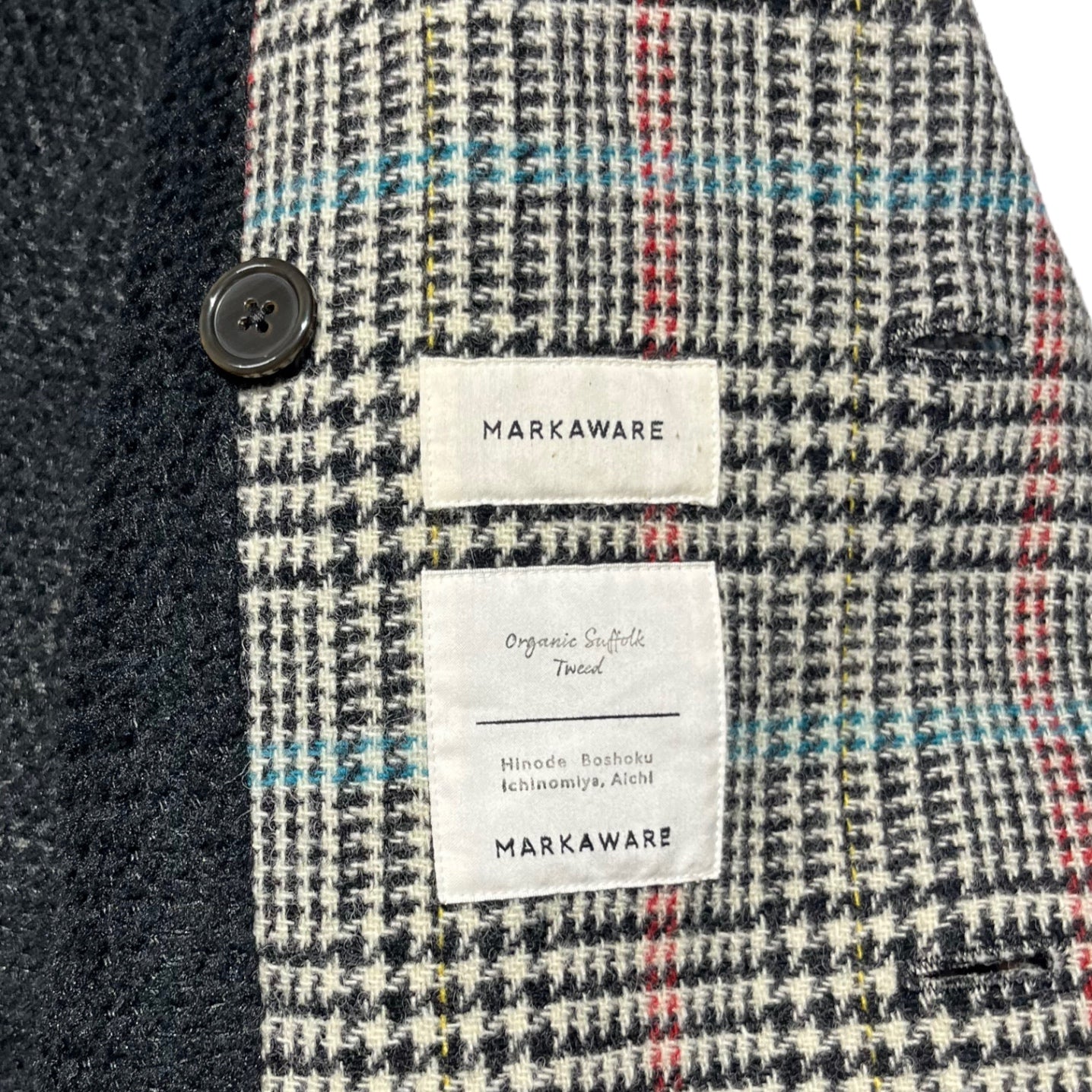 MARKAWARE(マーカウェア) Organic Suffolk tweed check trench coat オーガニックサフォーク ツイードチェック トレンチコート A19C-02CO01C 1(M~L程度) グレー×ブラック チェック