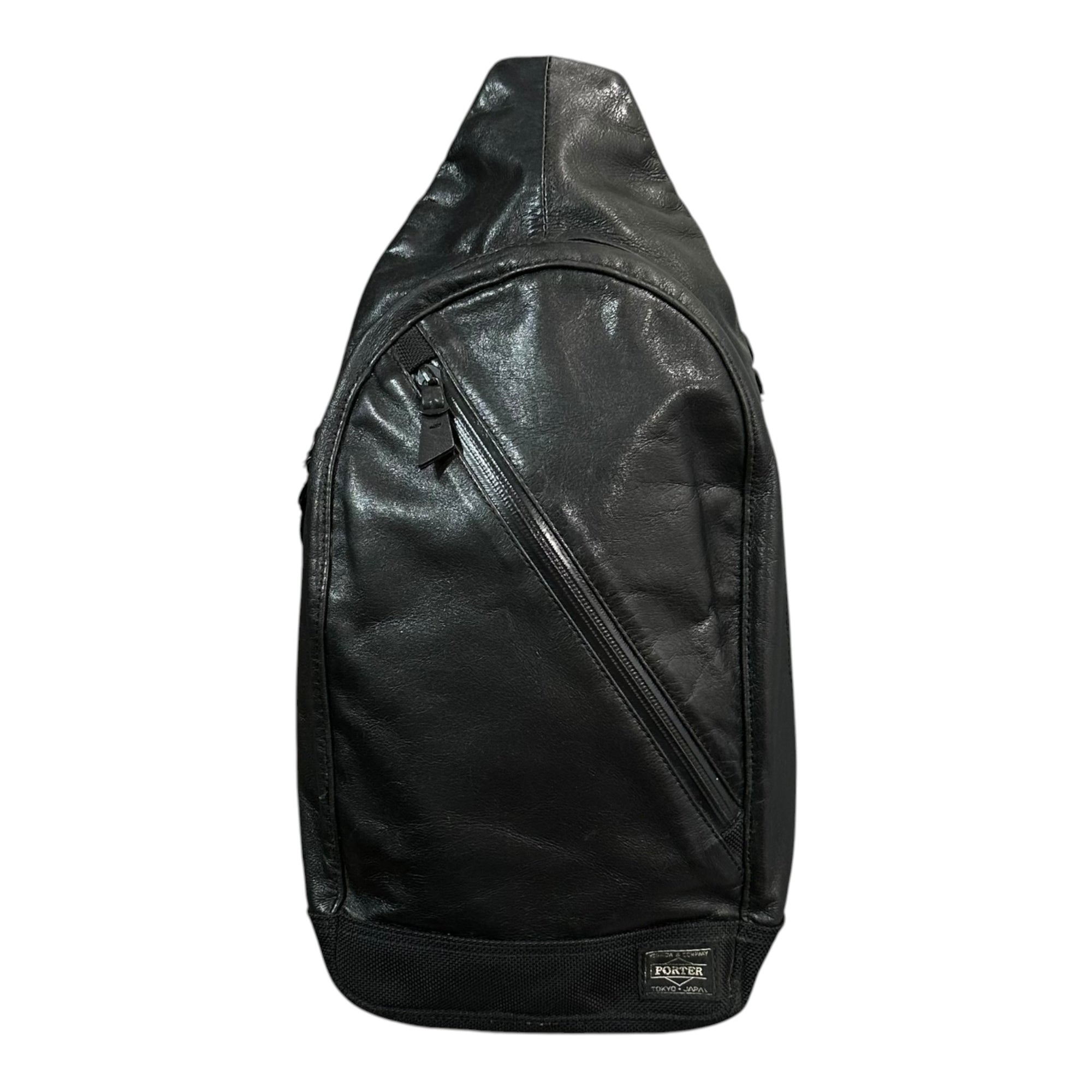 PORTER(ポーター) ZOOM LINE LEATHER BODY BAG ズーム ライン レザー ボディ バッグ ブラック