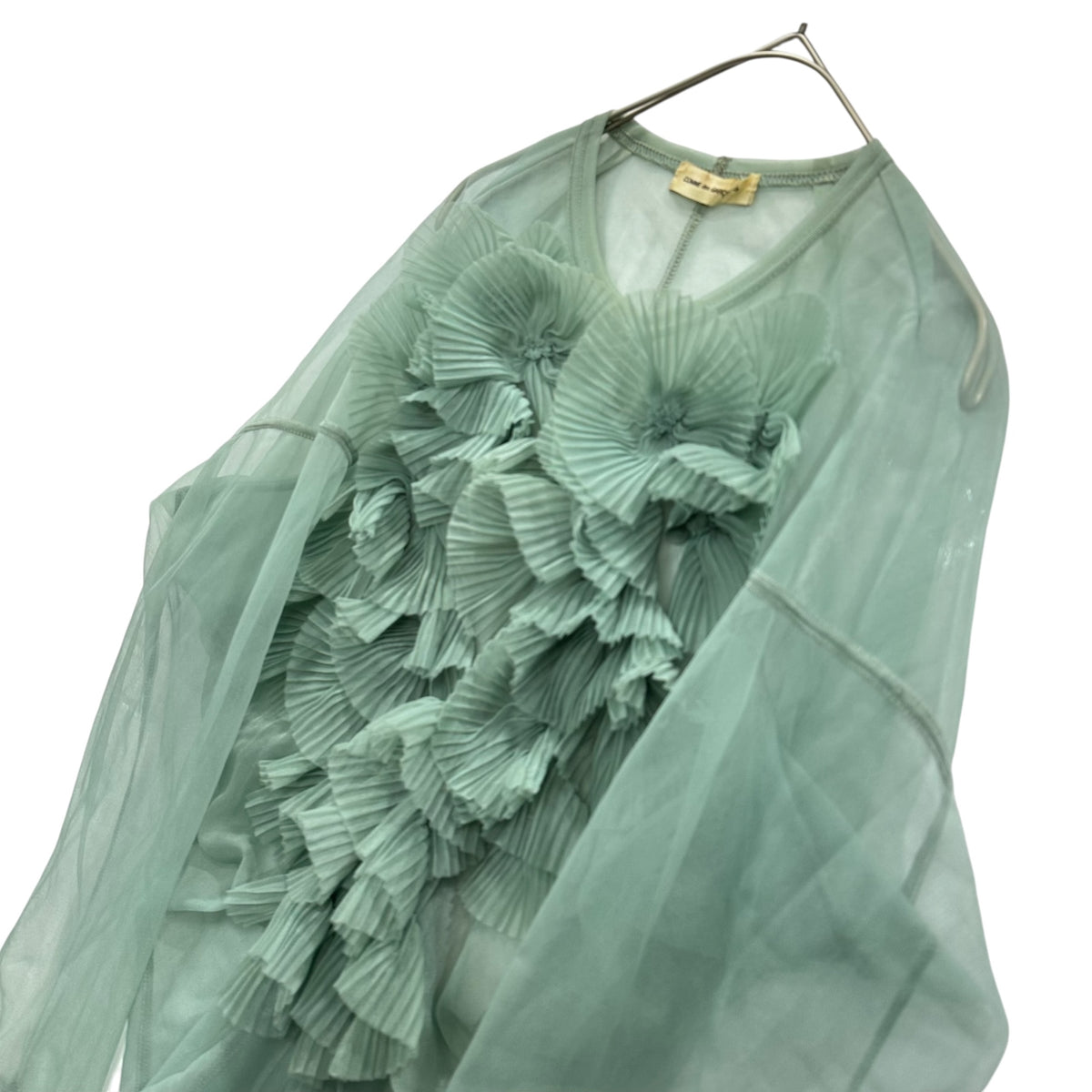COMME des GARCONS(コムデギャルソン) Flower-Corsage Sheer Cut-And-Sewn フラワー コサージュ シアー カットソー FREE ライトブルー