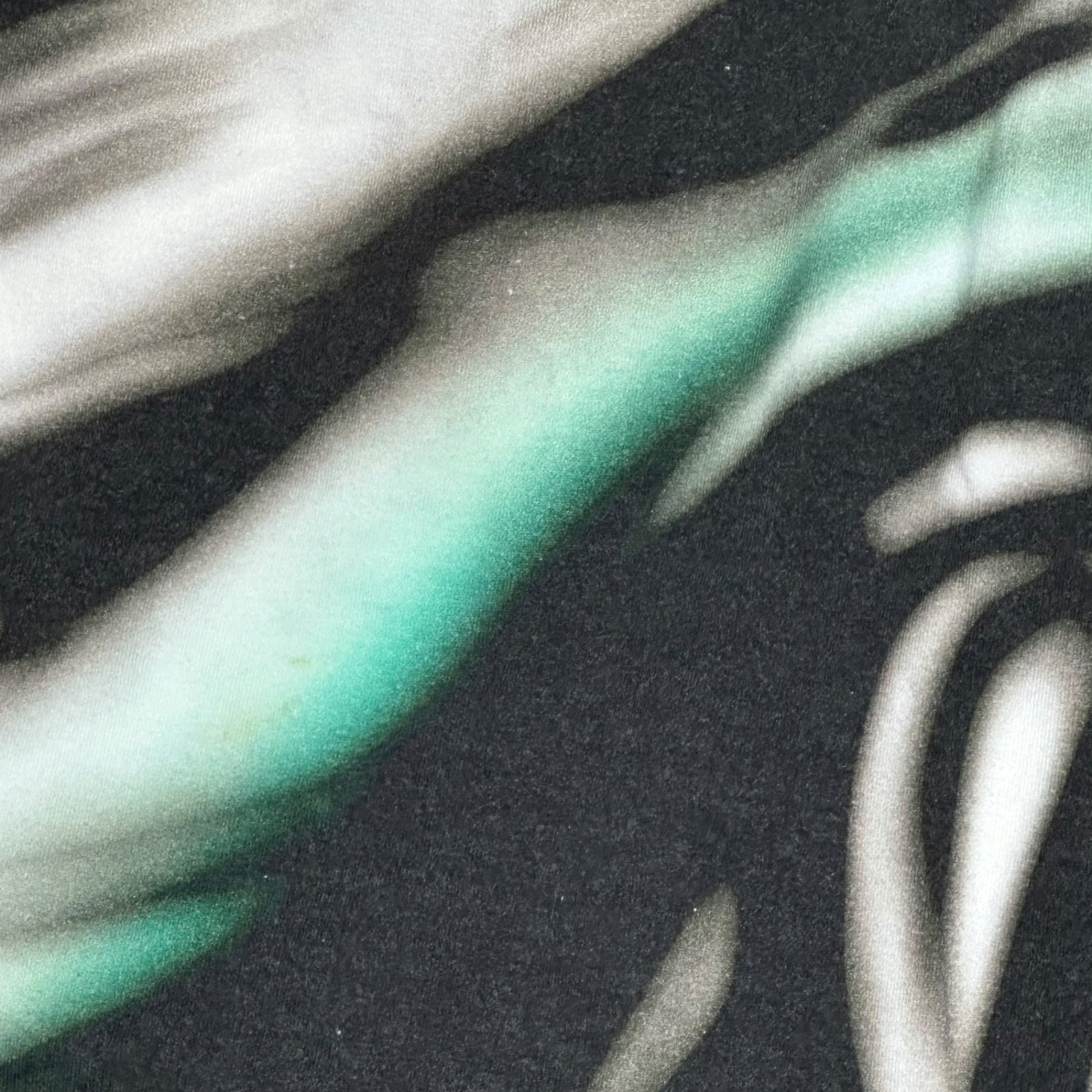 Gerrit Jacob(ジェリット ジェイコブ) White Airbrushed Track Pants ホワイト エアブラッシュド トラック スウェット パンツ L ホワイト×グリーン×ブラック