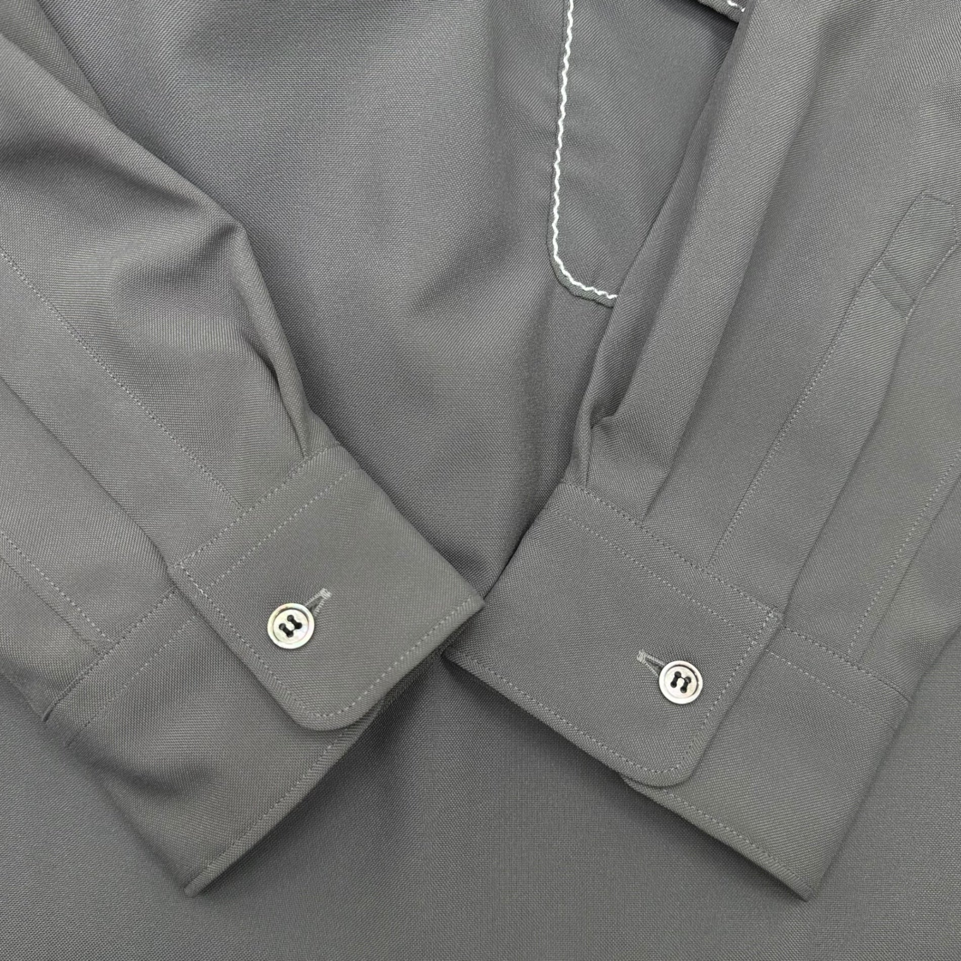 COMME des GARCONS HOMME PLUS(コムデギャルソンオムプリュス) 99AW Souvenir Kitsch stitch pullover shirt スーベニールキッチュ期 ステッチ プルオーバー シャツ XB-01005 海外品番アイテム FREE チャコールグレー AD1999 稀少品