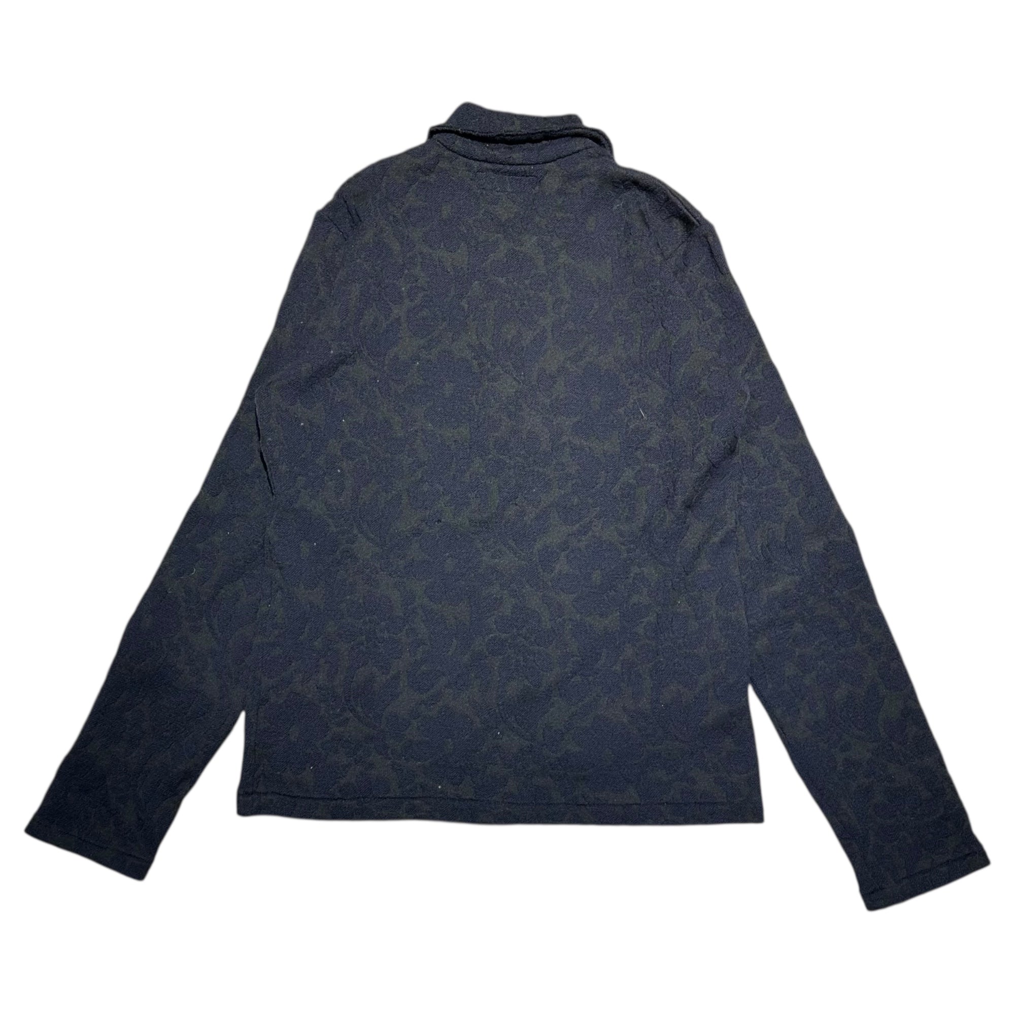 Y's(ワイズ) 92AW Vintage Floral Weave Small Collar Front Pocket Jacket ヴィンテージ 花柄織り スモールカラー フロントポケット ジャケット YS-T52-174 3(L程度) ブラック