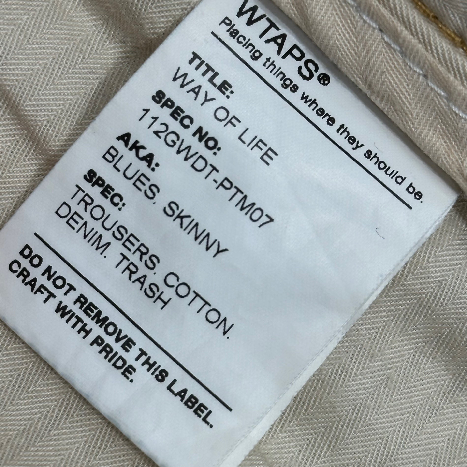 WTAPS(ダブルタップス) 11AW BLUES SKINNY TROUSERS COTTON DENIM TRASH ブルース スキニー パンツ コットン デニム トラッシュ 112GWDT-PTM07 M インディゴ ペンキ ヴィンテージ加工