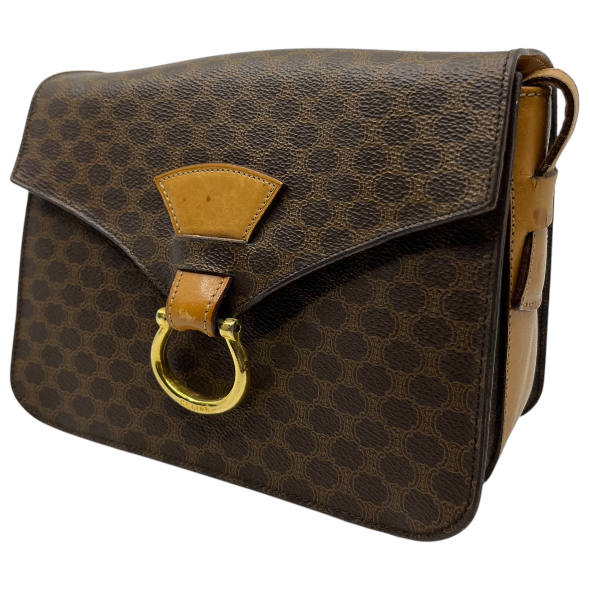 CELINE(セリーヌ) Macadam pattern shoulder bag マカダム柄 ショルダー バッグ F/01 ブラウン ヴィンテージ OLD