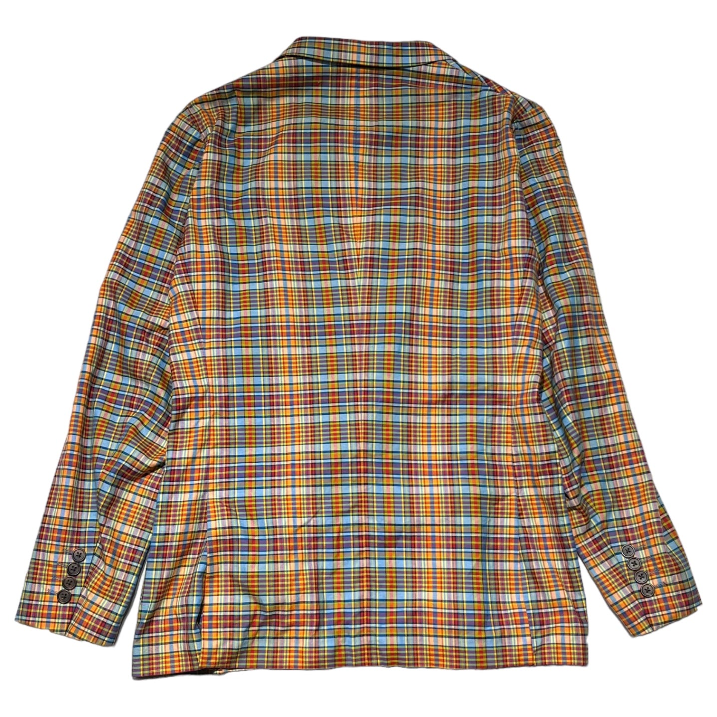 PAUL SMITH LONDON(ポールスミス ロンドン) 15SS plaid encon jacket チェック柄 アンコン ジャケット テーラード PL-IS-74542 L レッド×ブルー