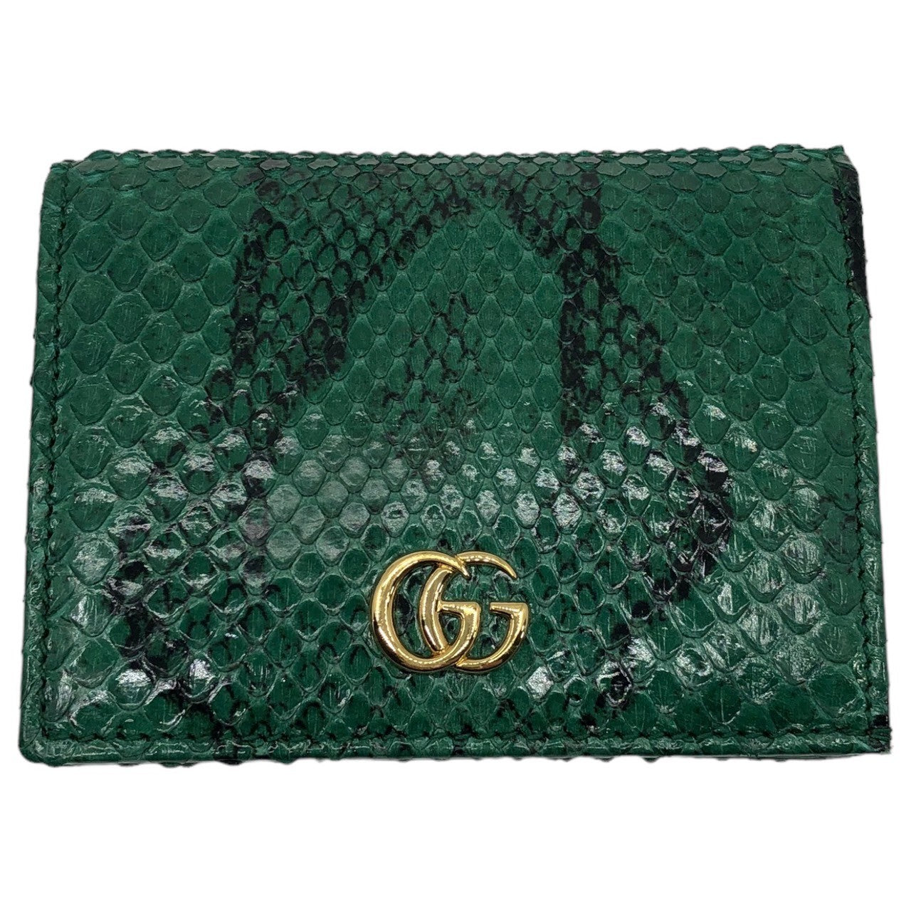 GUCCI(グッチ) GG marmont python leather compact wallet GG  