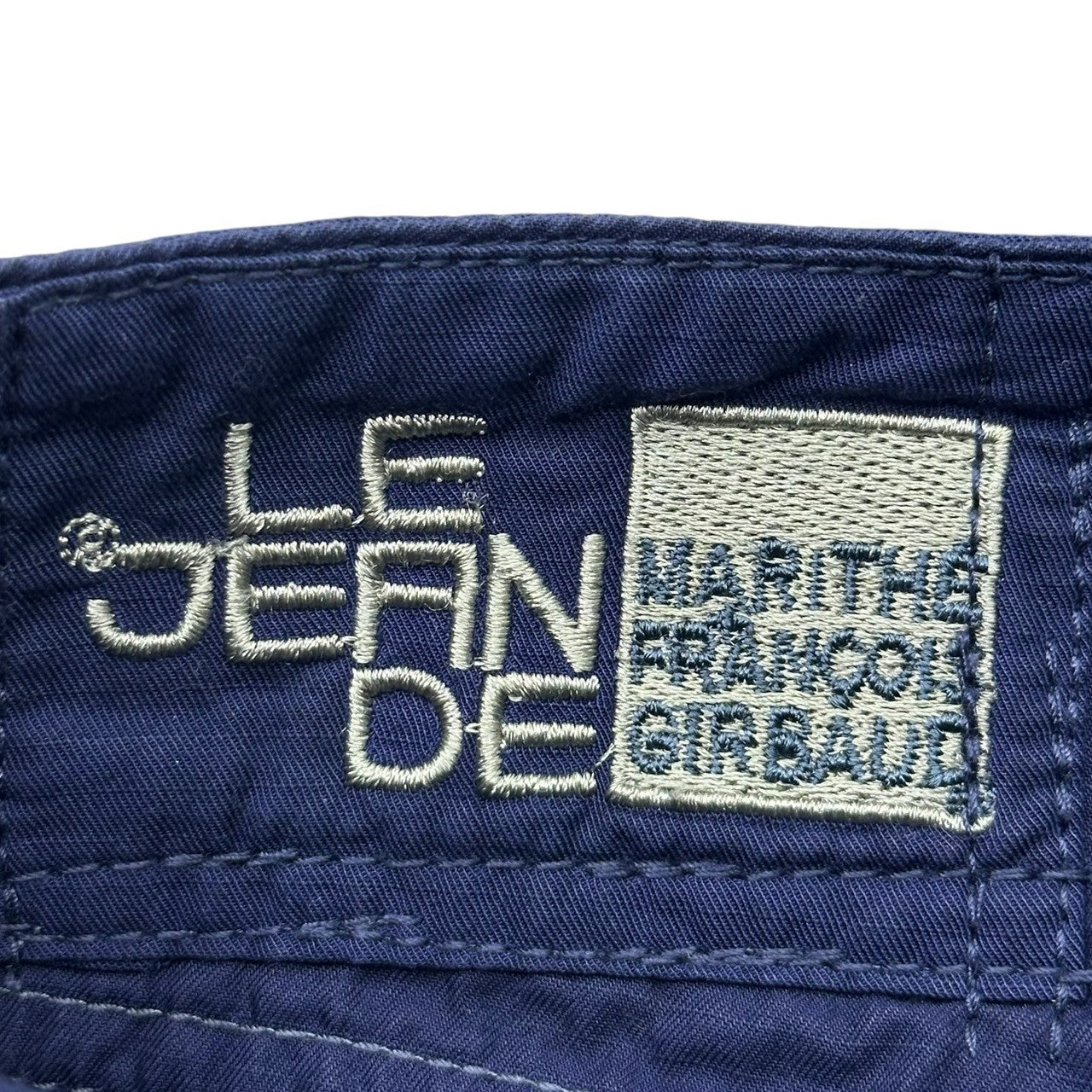 MARITHE FRANCOIS GIRBAUD(マリテフランソワジルボー) 00's Front Ribbon Back Pockets Cropped Colored Pants フロントリボン バックポケット クロップド カラー パンツ M6-2177 L ネイビー Y2K ギミック