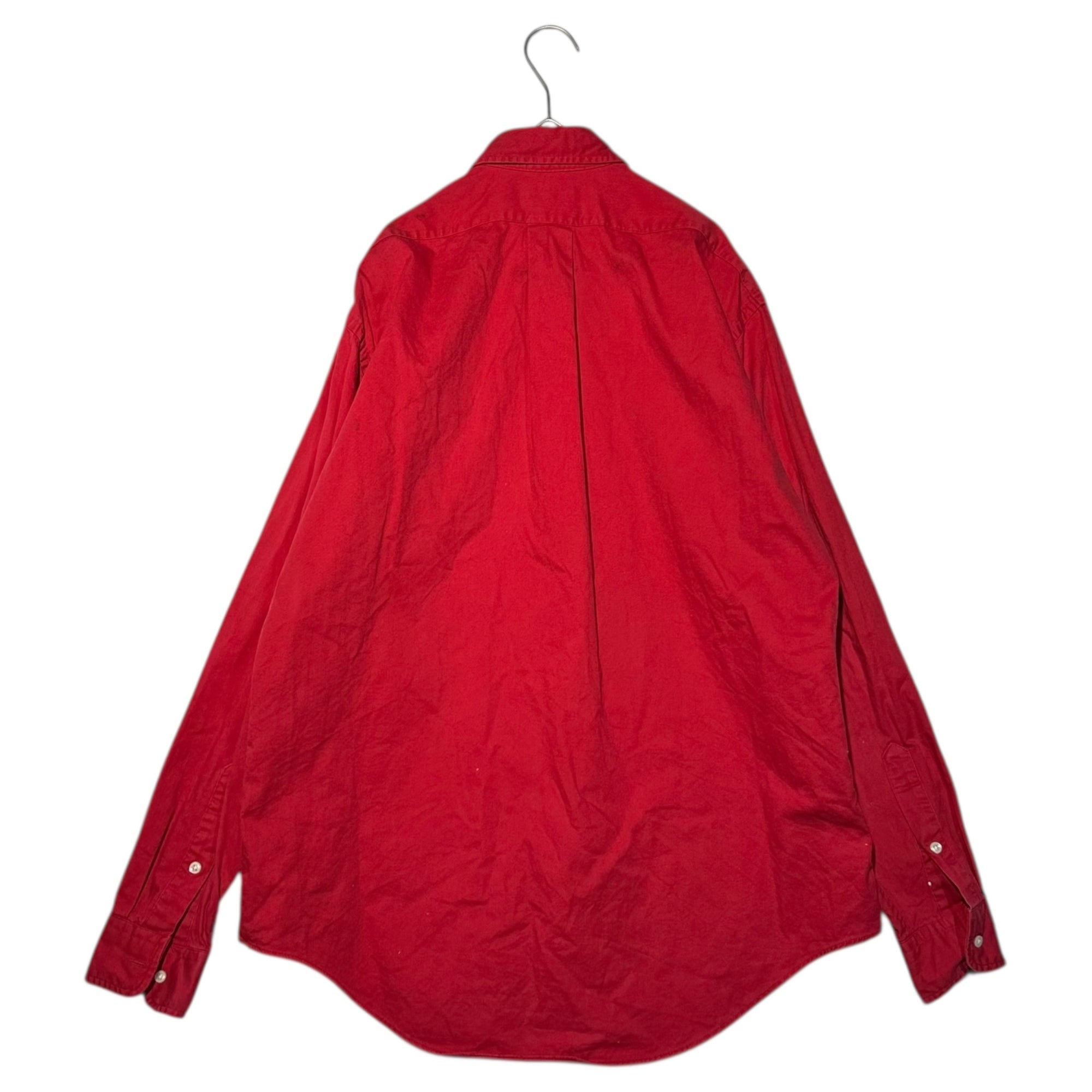 POLO RALPH LAUREN(ポロラルフローレン) 80's USA-Made Chest Print Oxford Shirt 80年代 胸 プリント オックスフォード シャツ XL レッド