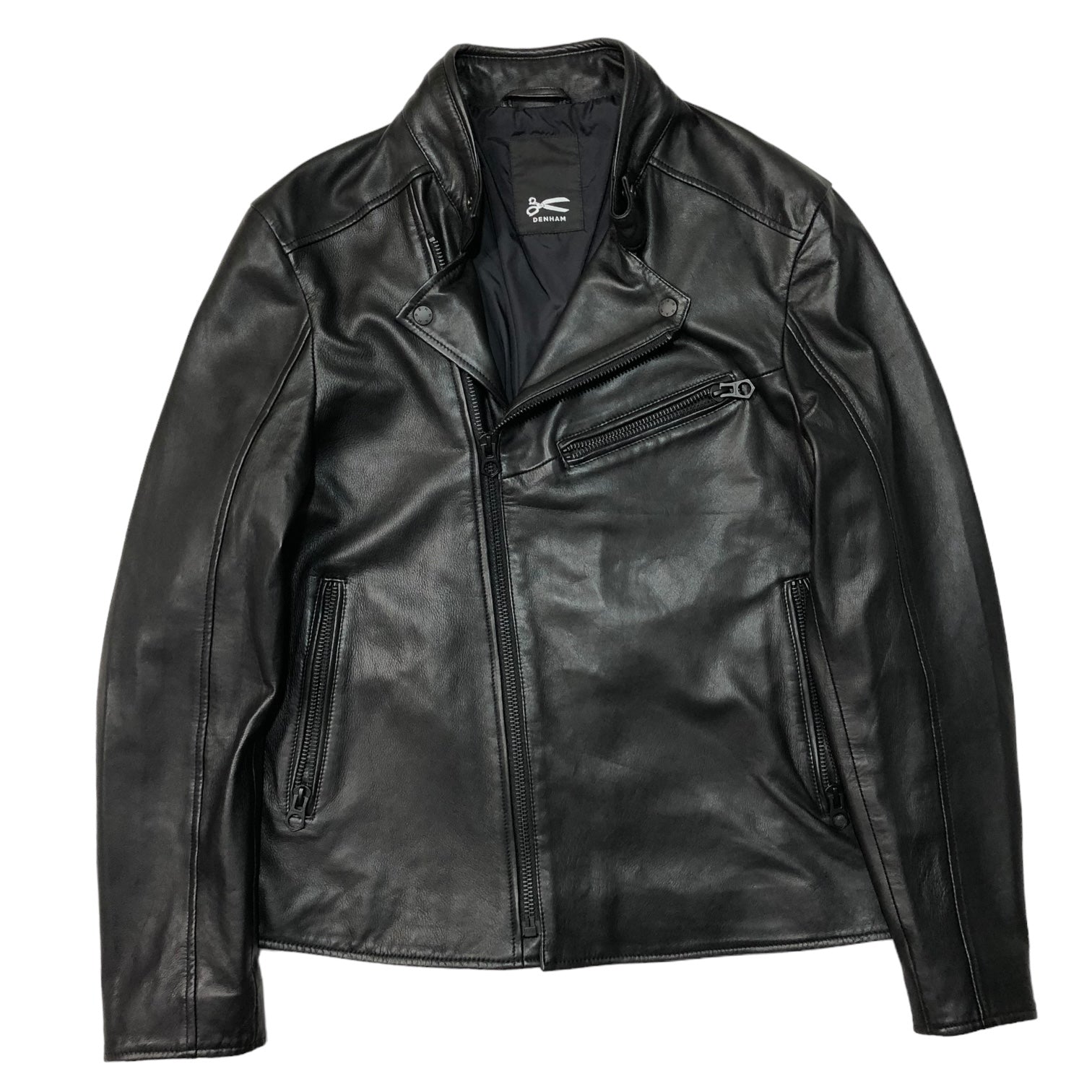 DENHAM(デンハム) レザー ダブル ライダース ジャケット 852.788.022 801 M ブラック