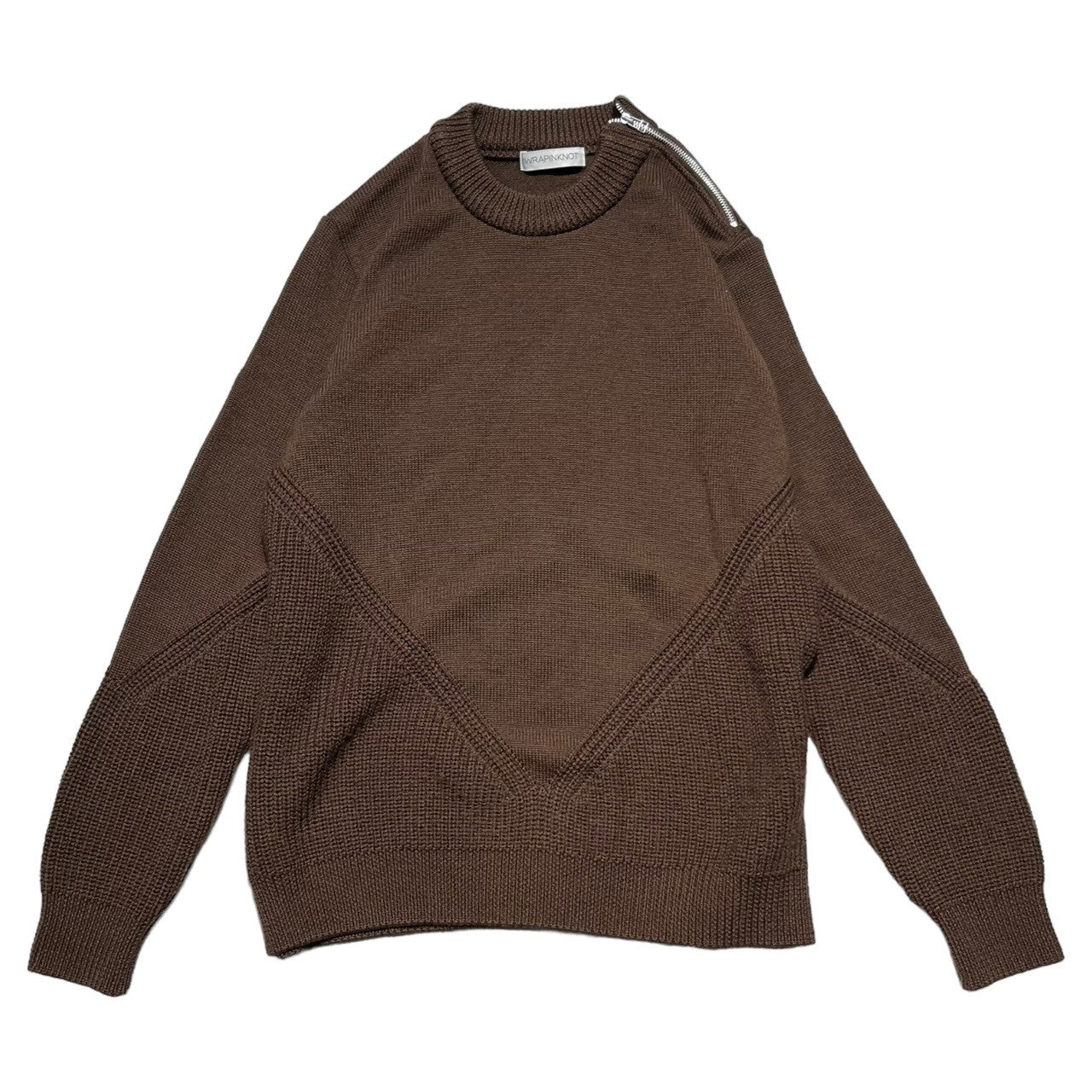 WRAPINKNOT(ラッピンノット) side zip knit wool サイド ジップ ウール ニット WK16AW-P025M 2(M程度) ブラウン