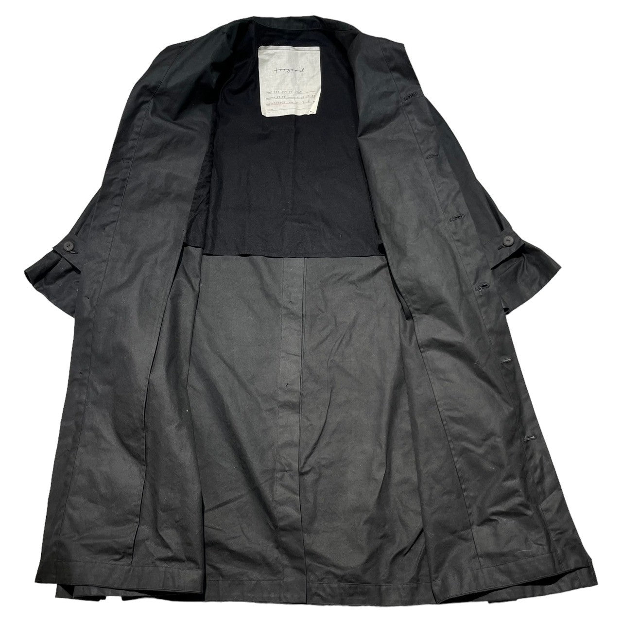 toogood(トゥーグッド) THE ARTIST COAT ザ アーティスト コート L ブラック オイルド スタンドカラー ロング