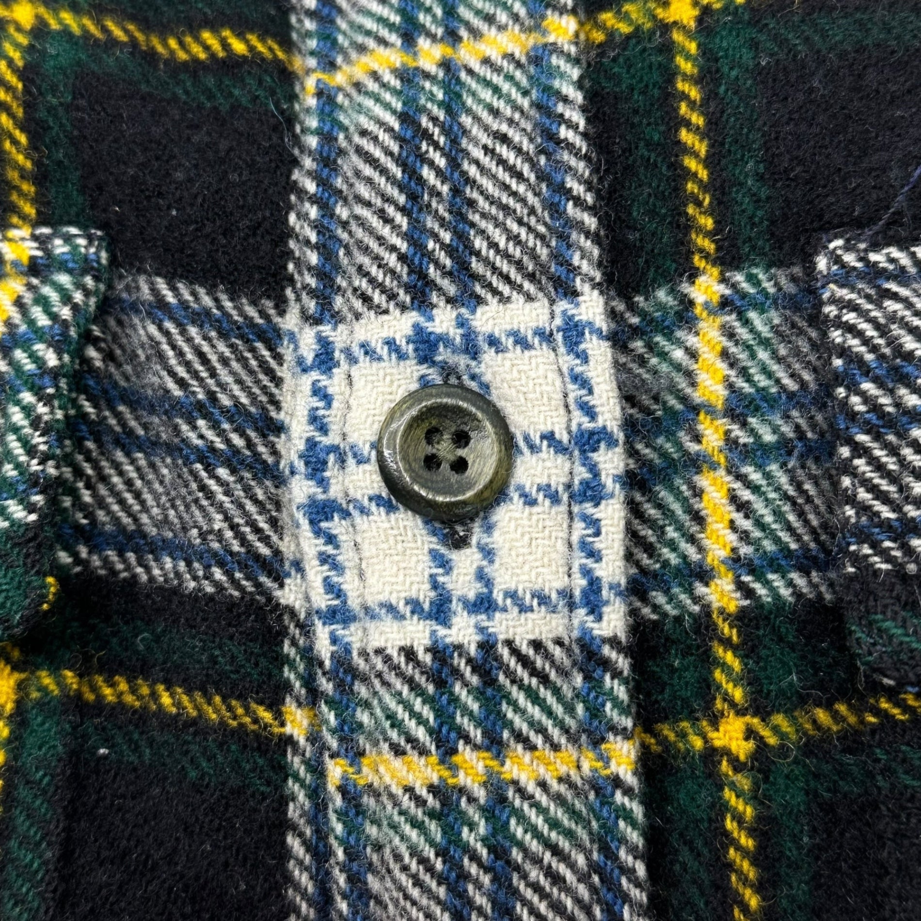 RRL(ダブルアールエル) Tartan Check Elbow Patch Wool Flannel Shirt タータンチェック エルボーパッチ ウール フランネル シャツ M ネイビー×グリーン ネルシャツ