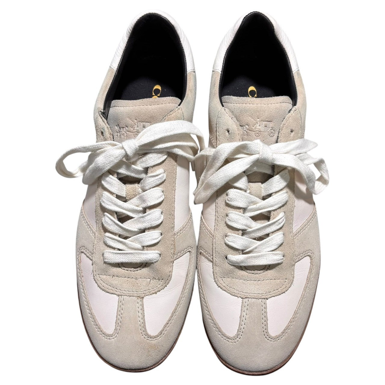 COACH(コーチ) GERMAN TRAINER ジャーマン トレーナー G1555 27cm ホワイト×グレー ローカット シューズ スニーカー レザー 箱付