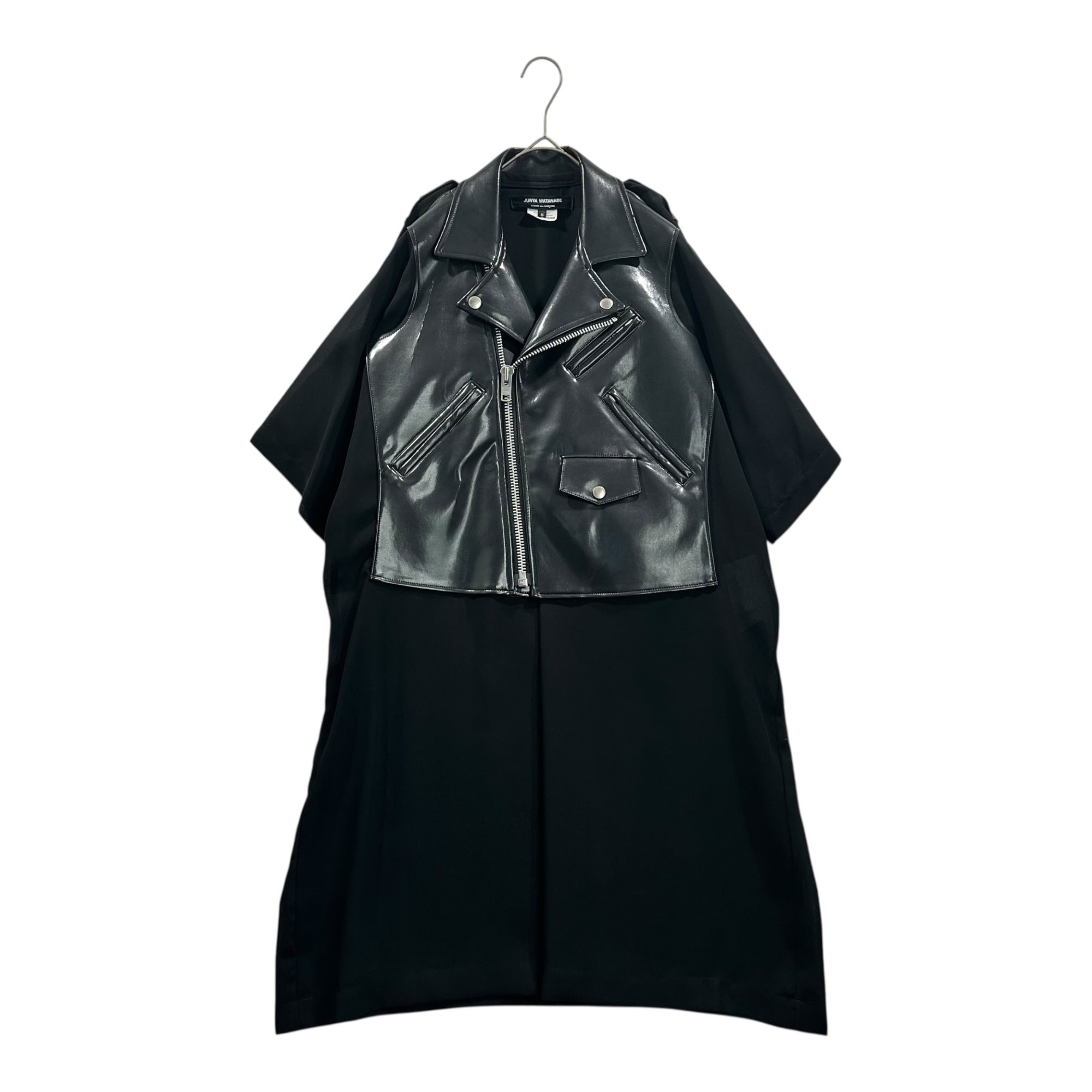 COMME des GARCONS JUNYA WATANABE(コムデギャルソンジュンヤワタナベ) 15SS Eco-Leather Rider's Dress エコレザー ライダース ワンピース JO-O061 S ブラック AD2014