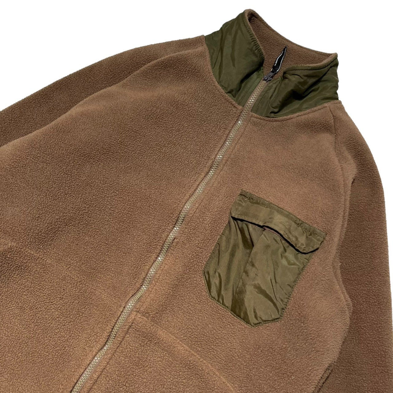 NEIGHBORHOOD(ネイバーフッド) 99AW army fleece jacket ナイロン 切替 アーミー フリース ジャケット 表記消え(L程度) ブラウン×カーキ 90's 90年代 アーカイブ