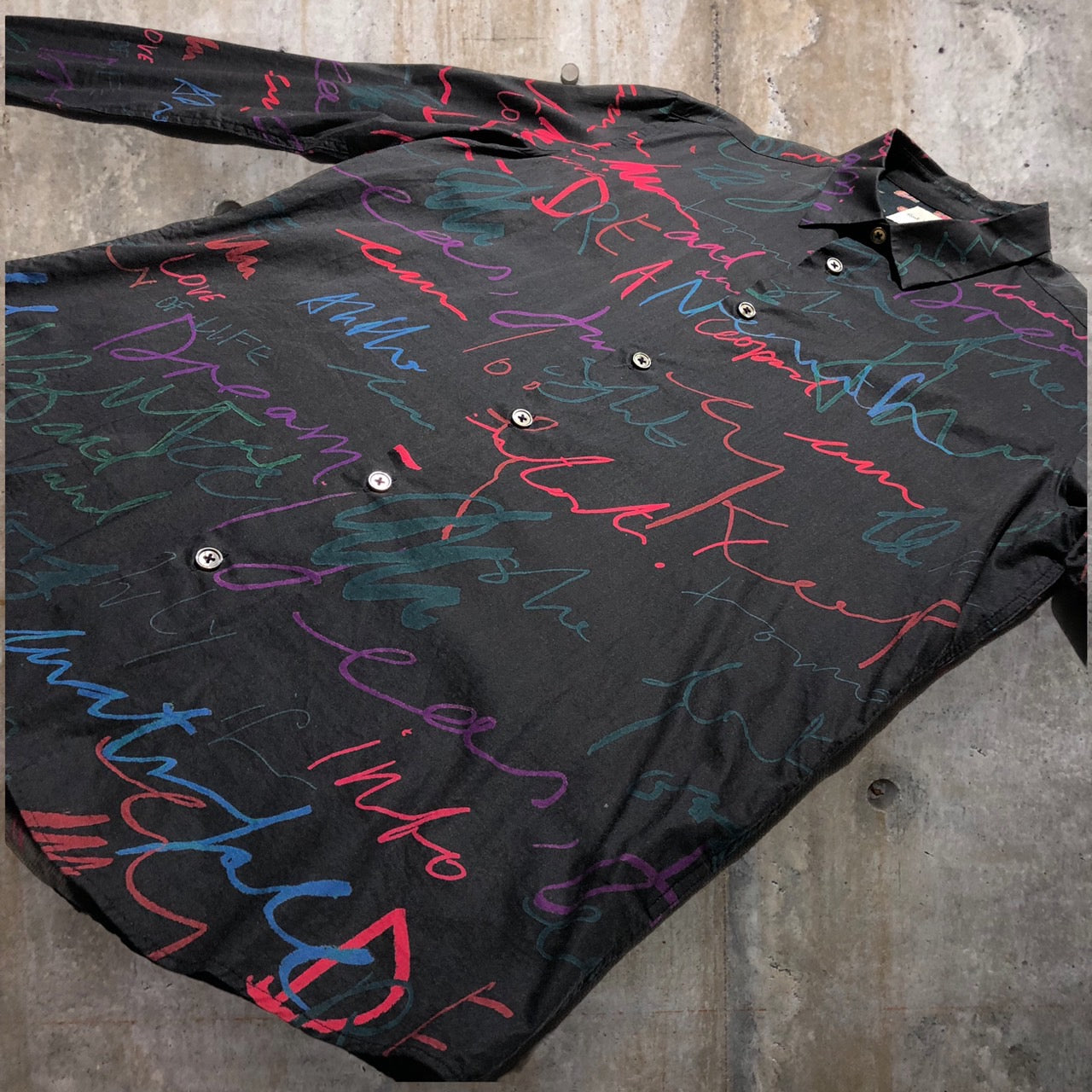 Paul Smith(ポールスミス) 18AWメッセージプリントシャツ PF-WR-31954 L ブラック コレクションライン