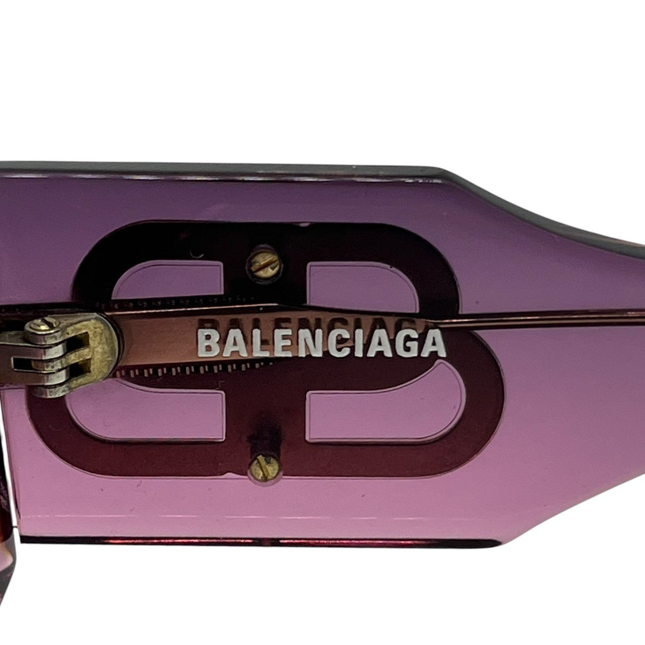 BALENCIAGA(バレンシアガ) Butterfly wellington sunglasses バタフライウェリントン サイドロゴ サングラス BB0070S 50□22-135 パープル ケース付 クリア