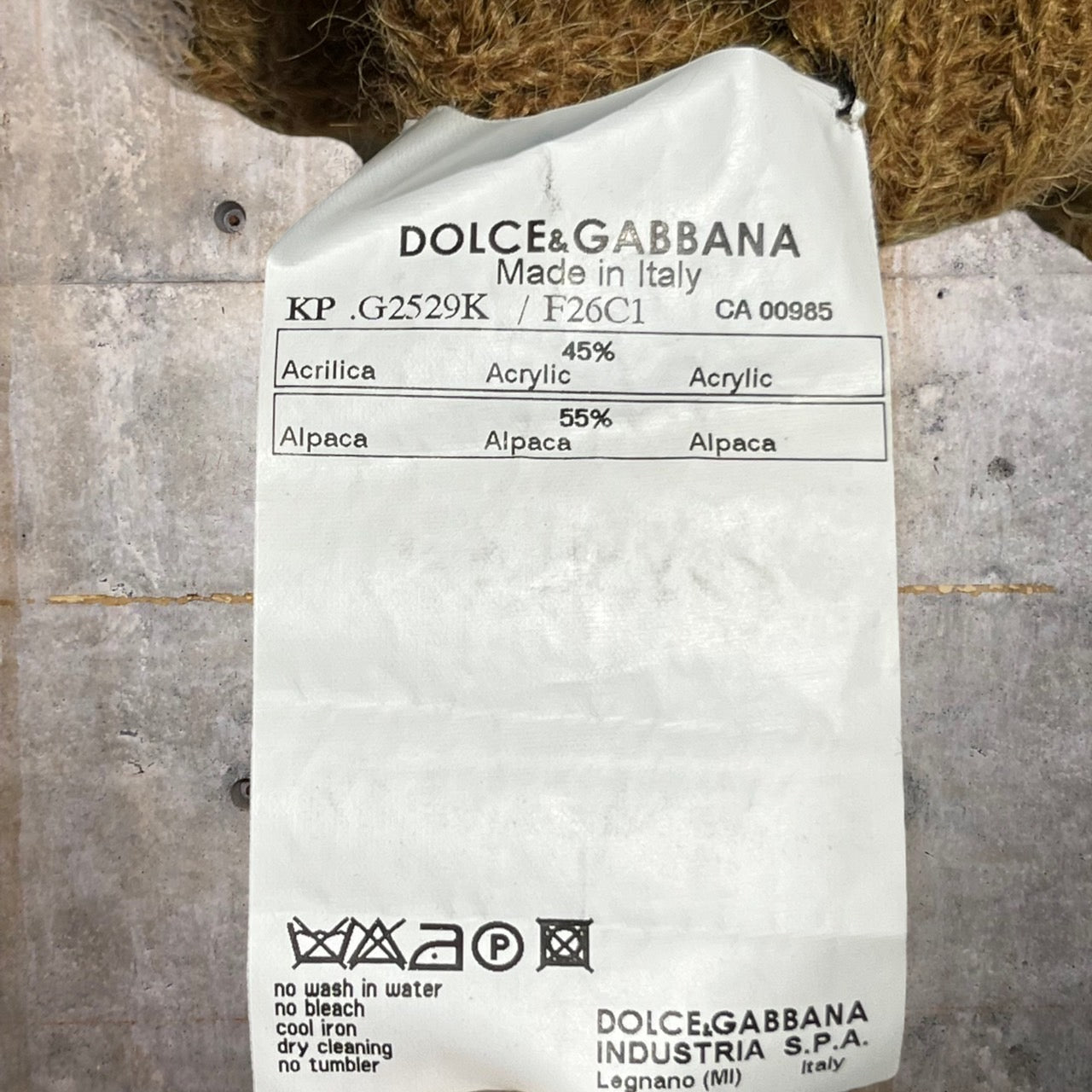 DOLCE&GABBANA(ドルチェ&ガッバーナドルガバ) Vネックアルパカニット/セーター 44(S程度) ブラウン ドルチェアンドガッバーナ