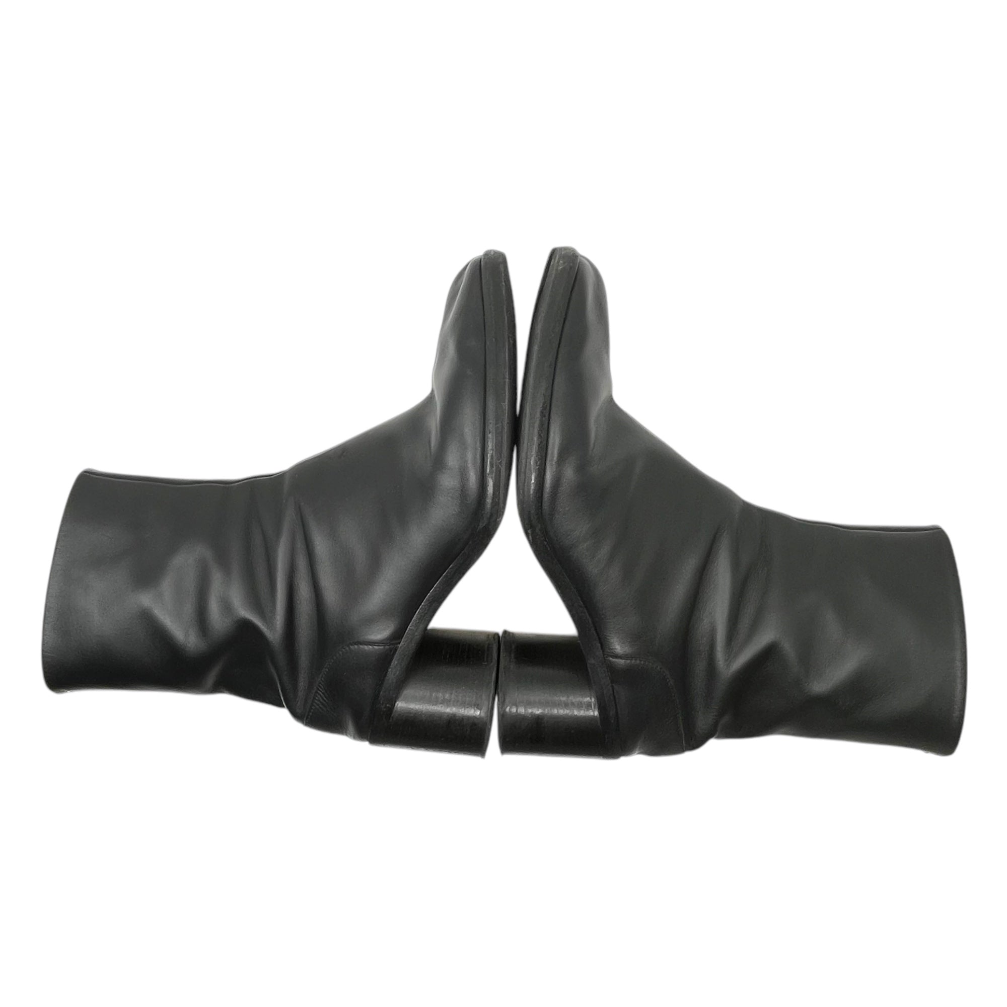 MAISON MARGIELA(メゾンマルジェラ) 21SS SMOOTH LEATHER TABI BOOTS スムース レザー 足袋 ブーツ ヒール S57WU0132 43(27.5cm程度) ブラック