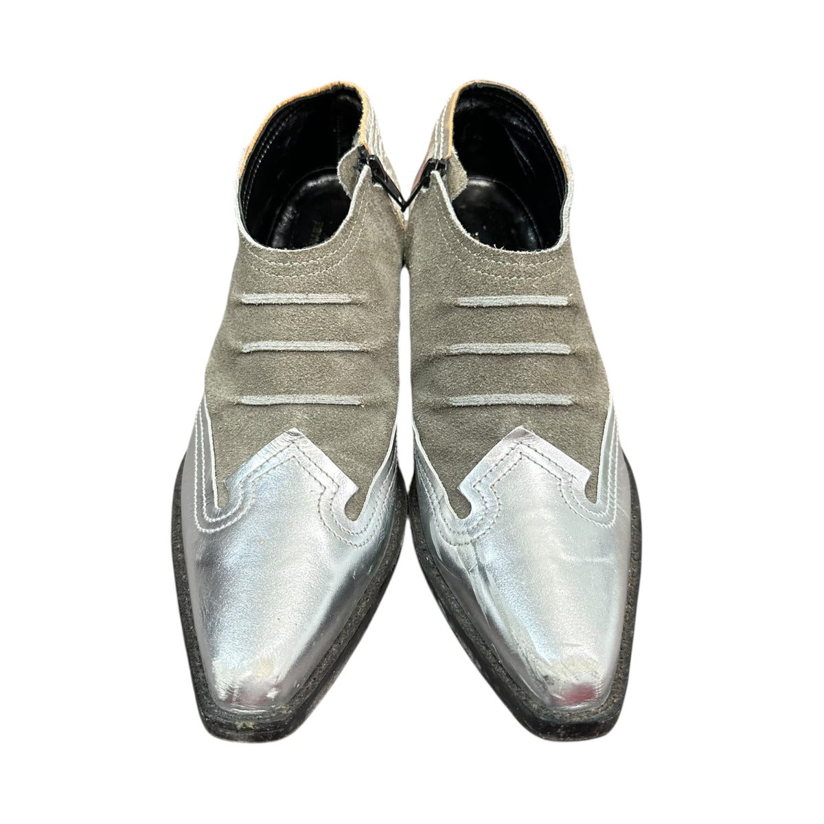 JUNYA WATANABE COMME des GARCONS(ジュンヤワタナベコムデギャルソン) Western Short Boots サイドジップ ウエスタン ショート ブーツ S(23.0cm程度) シルバー×グレー