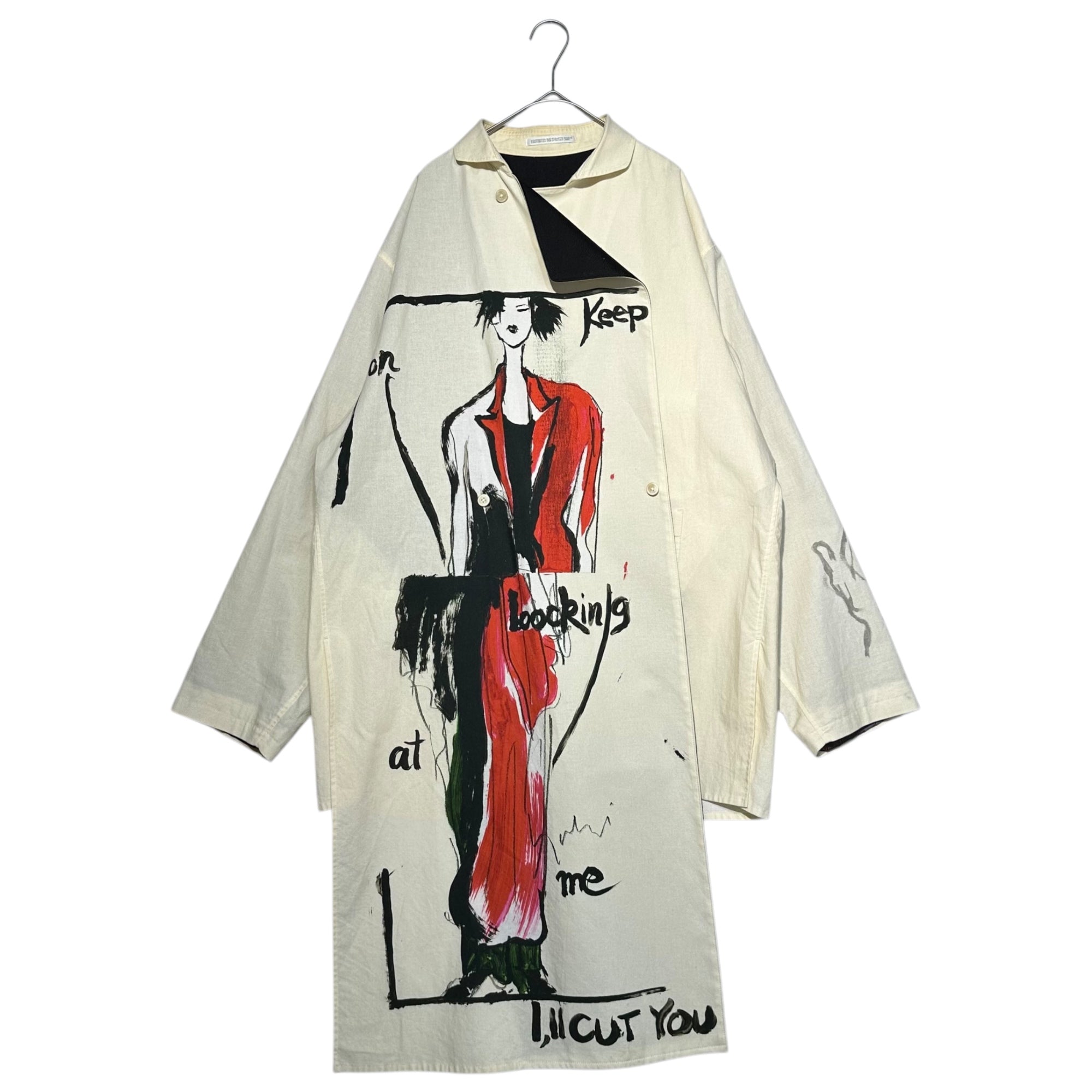 YOHJI YAMAMOTO POUR HOMME(ヨウジヤマモトプールオム) 17SS Drawing Paint Sheeting Coat Jacket デッサン ペイント シーチング コート ジャケット HD-B59-046 2(M程度) アイボリー 朝倉優佳 17SS LOOK20