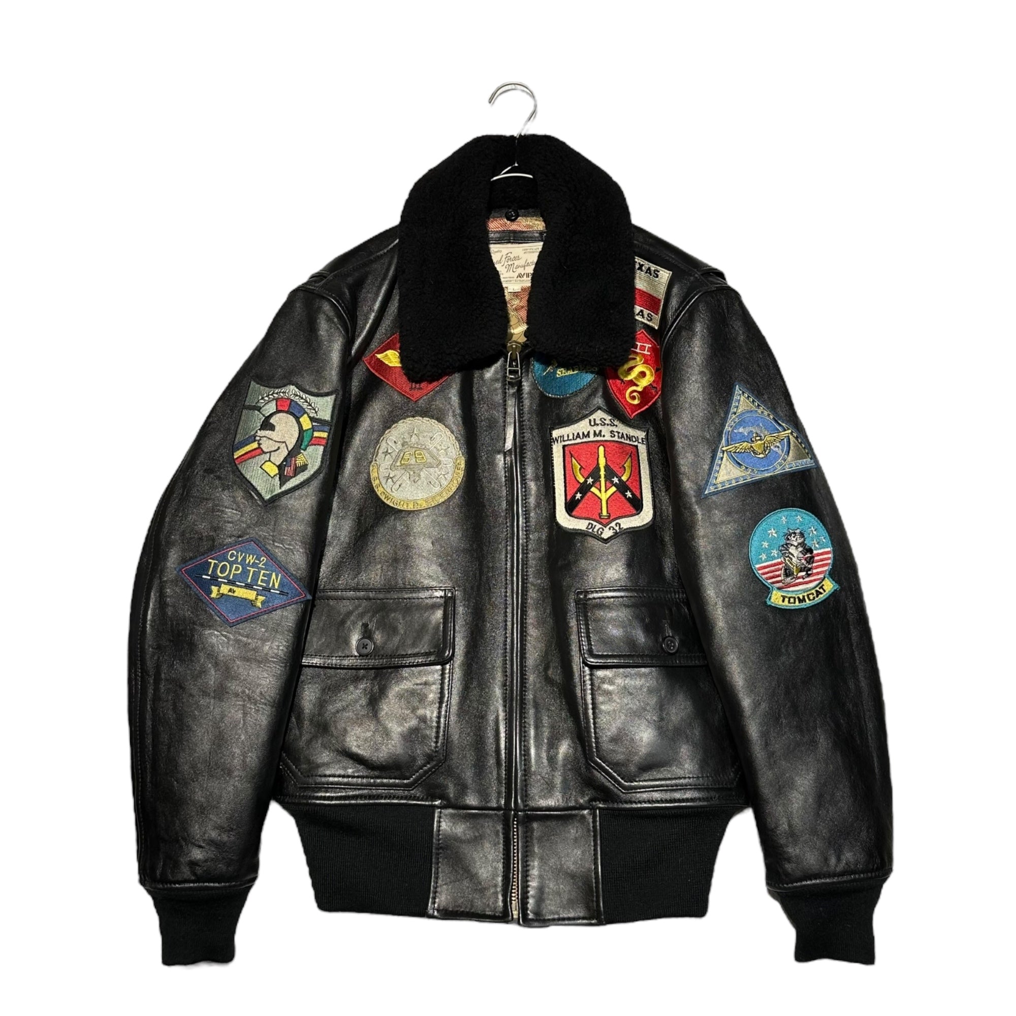 AVIREX(アヴィレックス) G-1 TOPGUN MODEL トップガン モデル レザー ジャケット フライト ジャケット 6181013 L ブラック ミリタリー