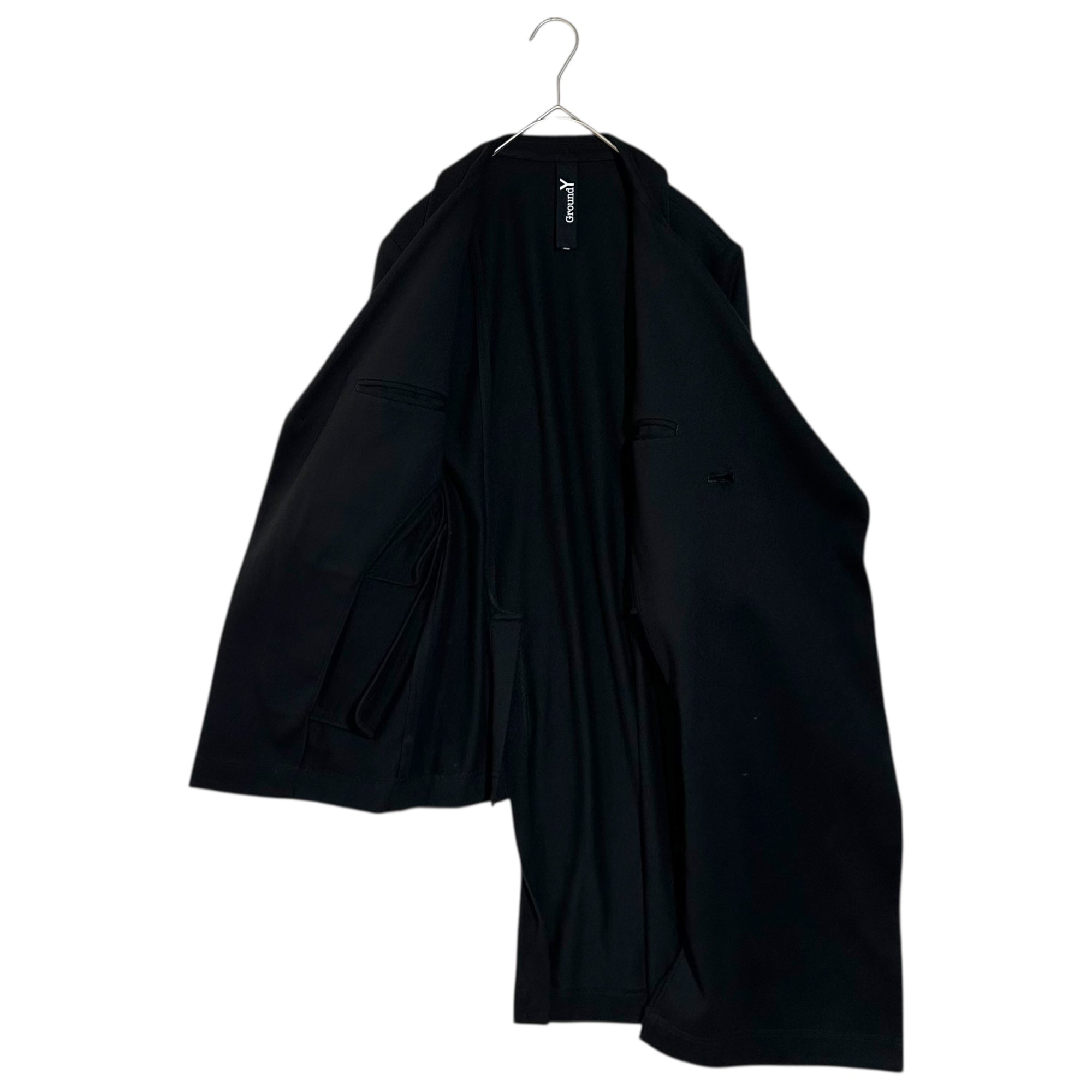 Ground Y(グラウンドワイ) 18SS Asymmetrical Jacket アシンメトリー 天竺 ジャケット GW-J01-011 1 ブラック テーラード