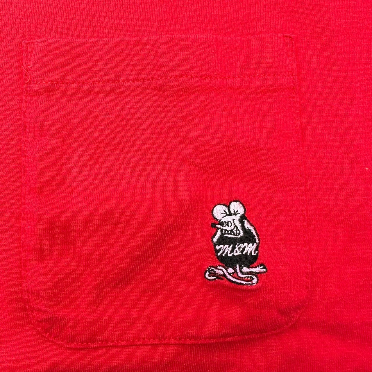 m&m CUSTOM PERFORMANCE(エムアンドエム) One point pocket T-shirt ワンポイント ポケットTシャツ S レッド