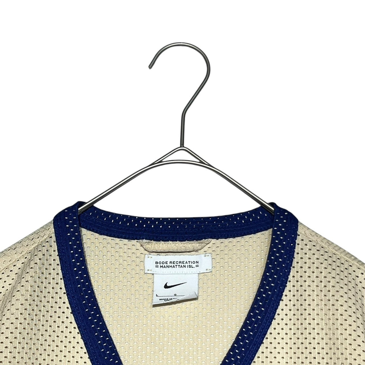 NIKE×Bode(ナイキ×ボーディ) Men's Mesh Jersey "Ivory" メンズ メッシュ ジャージ FJ8795-120 L アイボリー×ブルー ゲームシャツ 長袖