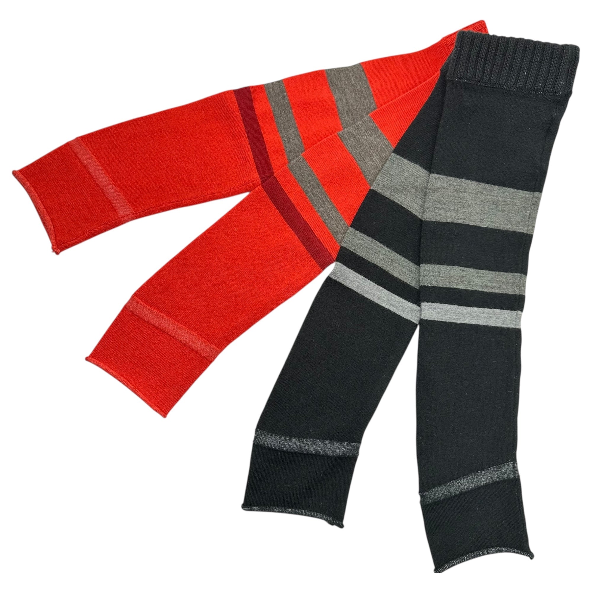 MARITHE FRANCOIS GIRBAUD(マリテフランソワジルボー) 00's Border Knit Leg Warmers 2 SET ボーダー ニット レッグ ウォーマー 2点 セット F7-N120 レッド/ブラック