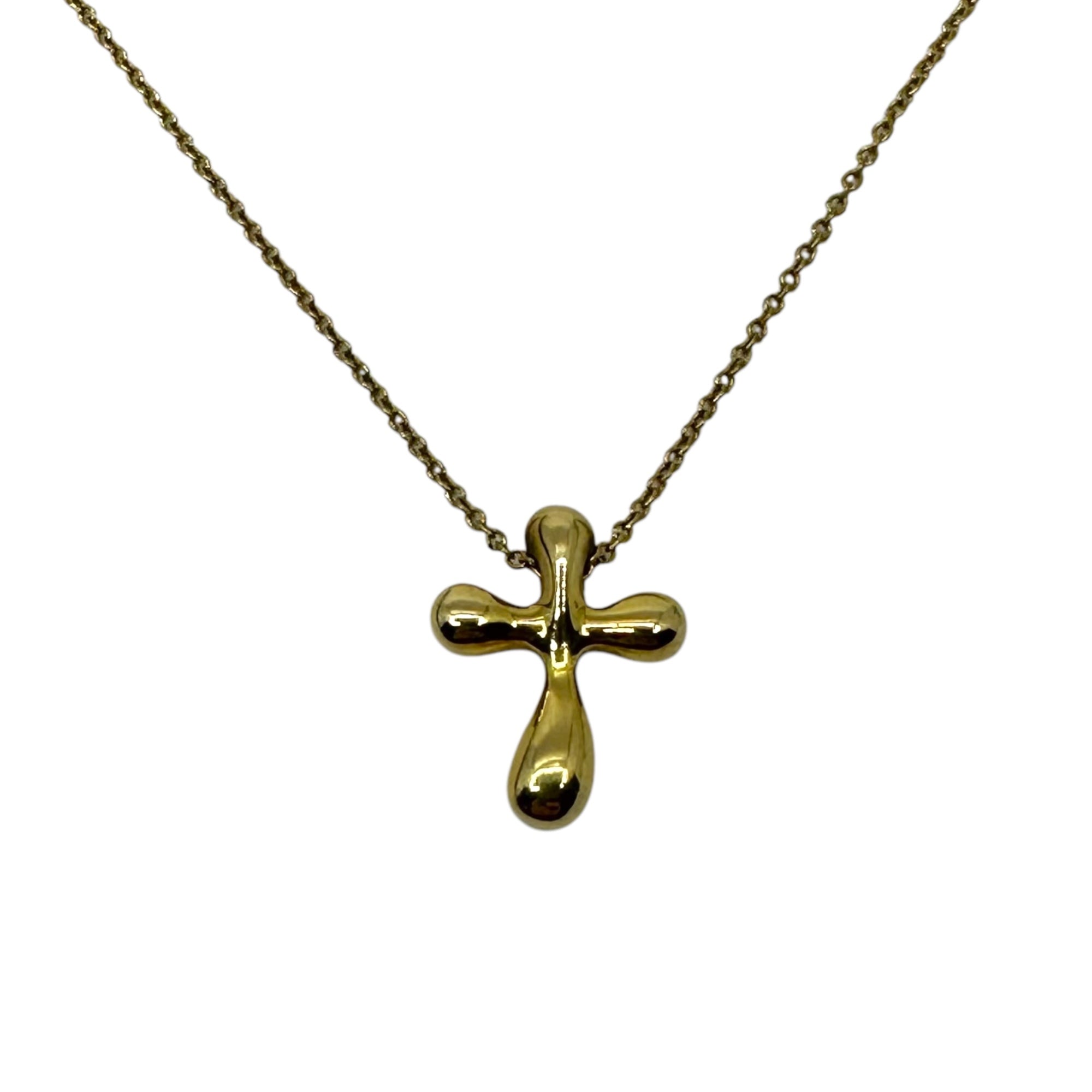 TIFFANY & CO.(ティファニー) Small Cross Necklace YG Yellow Gold Pendant Cross Elsa Peretti Necklace スモールクロス ネックレス YG イエローゴールド ペンダント 十字架 エルサ・ペレッティ ネックレス ゴールド K18(750)