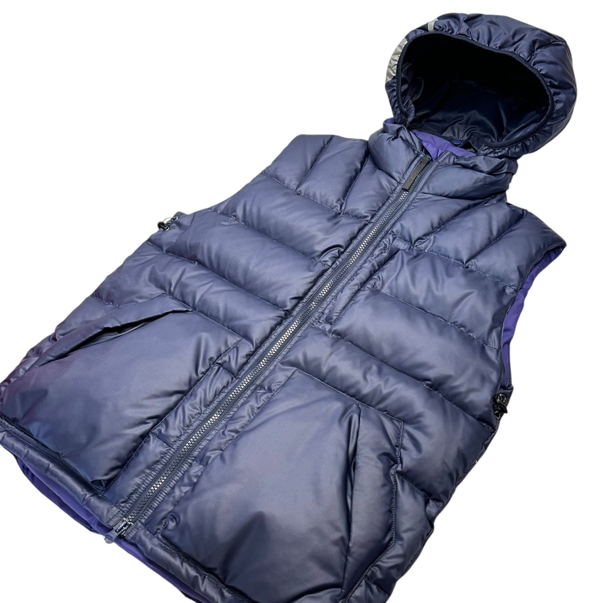 GOODENOUGH(グッドイナフ) 00s' G Logo Hooded jacket Down Vest Gロゴ フーデットジャケット ダウン ベスト M ダークネイビー×パープル