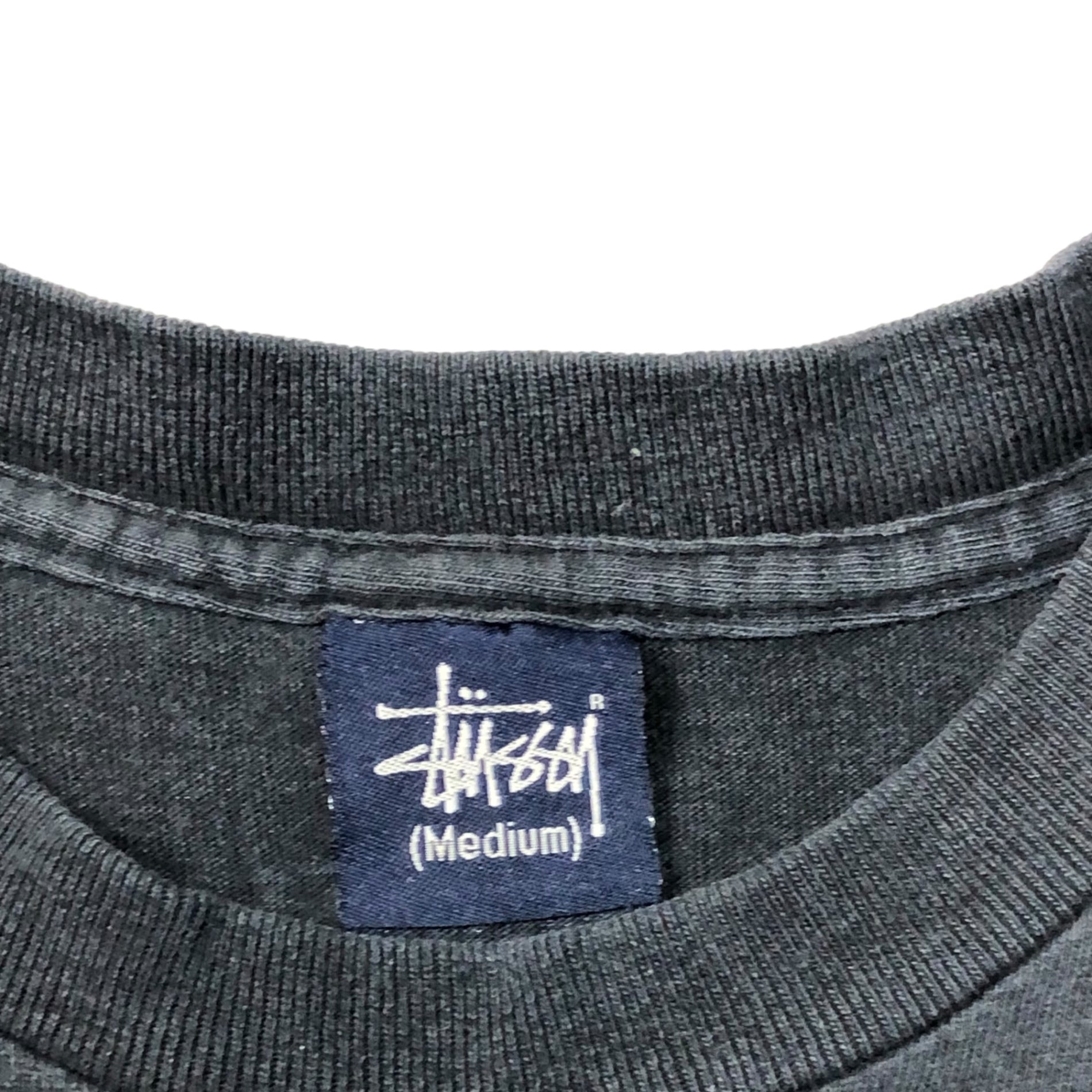 STUSSY(ステューシー) 90's~00's VINTAGE BIKER SKULL Tシャツ バイカー スカル ドクロ 紺タグ M ブラック 90~00年代 BUILT FOR THE LONG HAUL OLD STUSSY