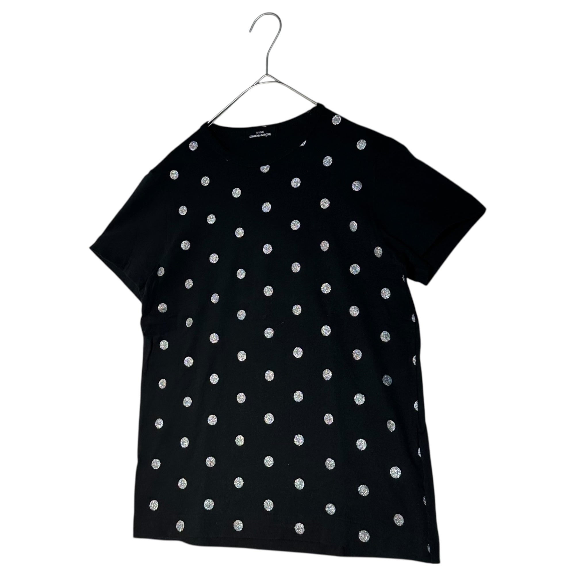 tricot COMME des GARCONS(トリココムデギャルソン) 08SS Silver Dot Crew neck T-shirt シルバー ドット クルーネック Tシャツ TA-T061 FREE ブラック×シルバー AD2007