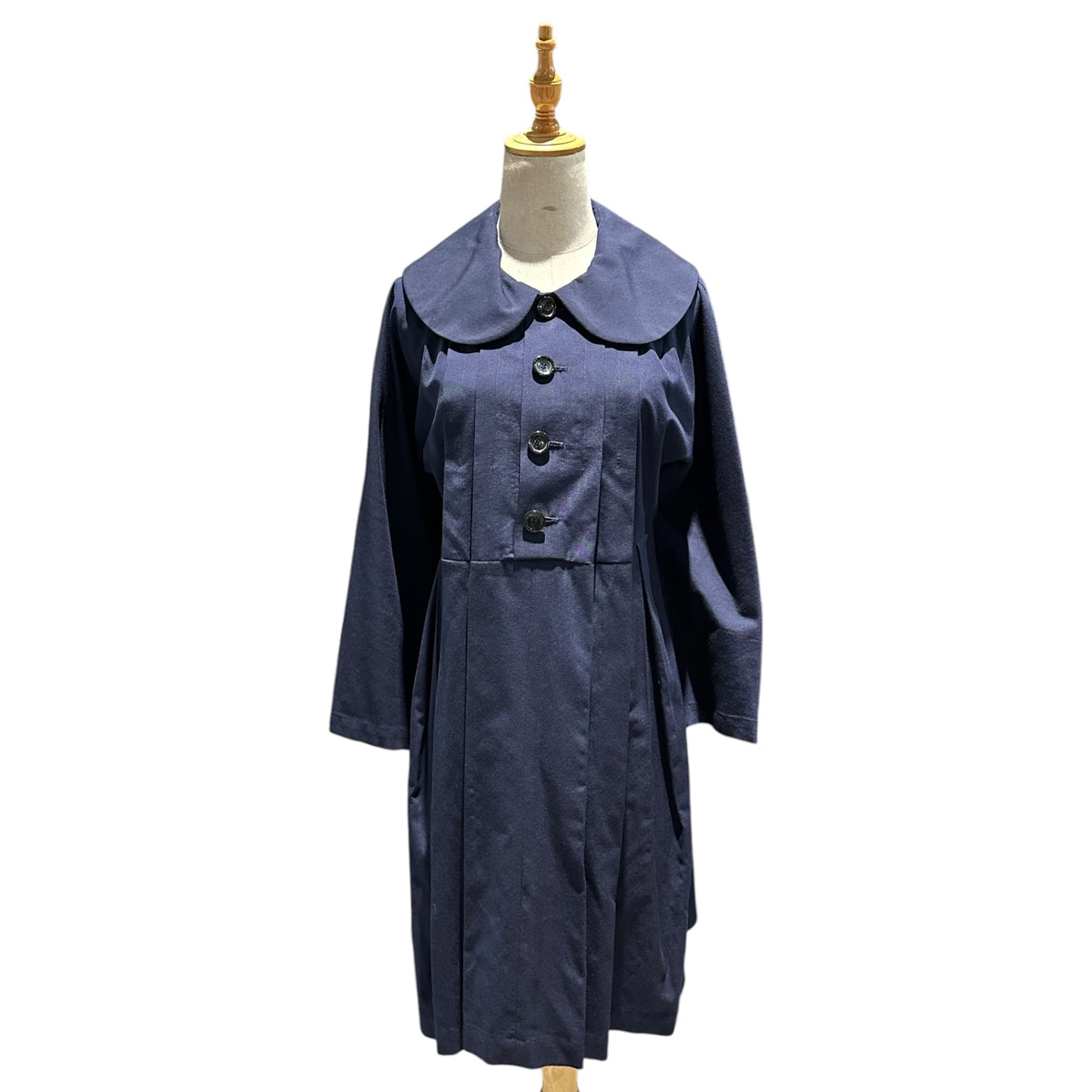 tricot COMME des GARCONS(トリココムデギャルソン) 2009SS Big-Button Round-Neck Pullover Dress ビッグ ボタン 丸襟 プルオーバー ワンピース TC-O004 S ネイビー AD2008
