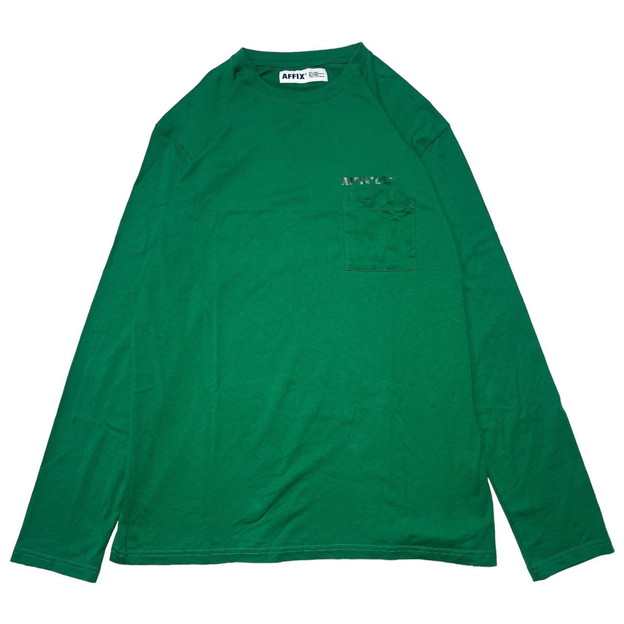 AFFIX(アフィックス) double pocket L/S T-shirt ロゴ ダブル ポケット 長袖 Tシャツ XL グリーン 長袖カットソー