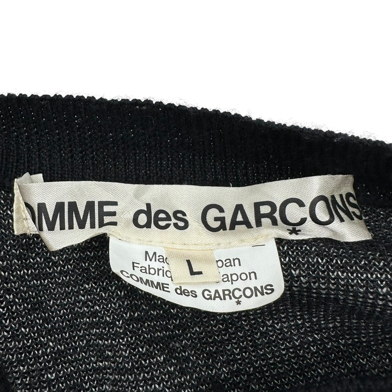 COMME des GARCONS(コムデギャルソン) 22SS Logo Jacquard Oversized Knit Sweater ロゴ ジャガード オーバーサイズ ニット セーター GI-N017 L ブラック×ホワイト