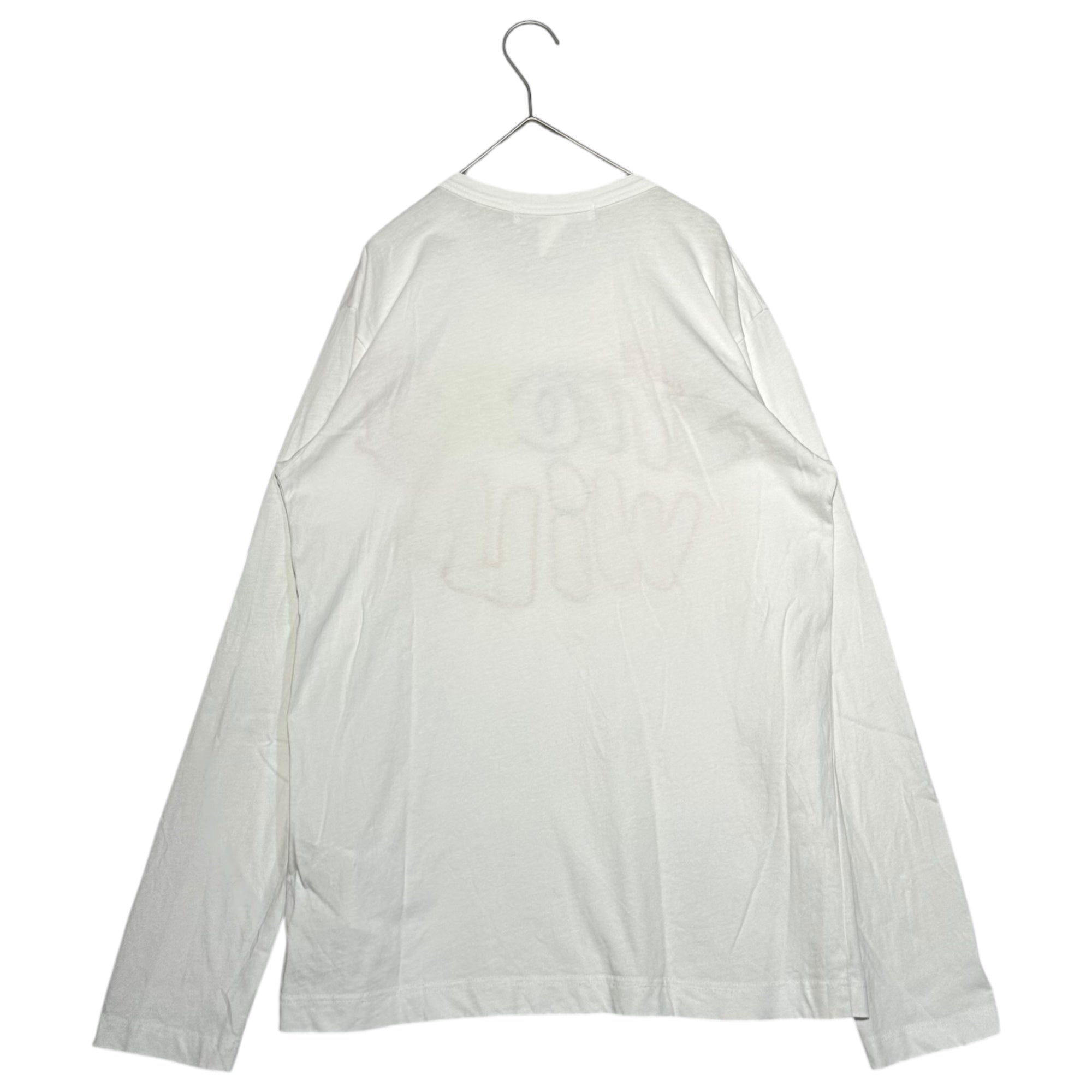 COMME des GARCONS SHIRT(コムデギャルソンシャツ) 24AW cotton jersey plain with embroidery "STRONG WILL" 刺繍 長袖 Tシャツ FN-T003 M ホワイト カットソー
