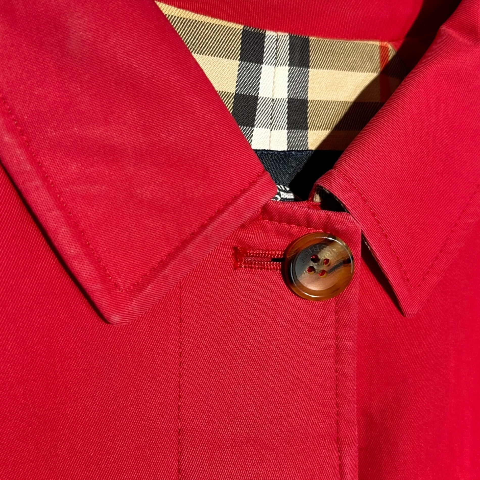 BURBERRY LONDON(バーバリーロンドン) Lined Nova Check Spring Half Coat 裏地 ノヴァ チェック スプリング ハーフ コート FRA48-012 38(M程度) レッド
