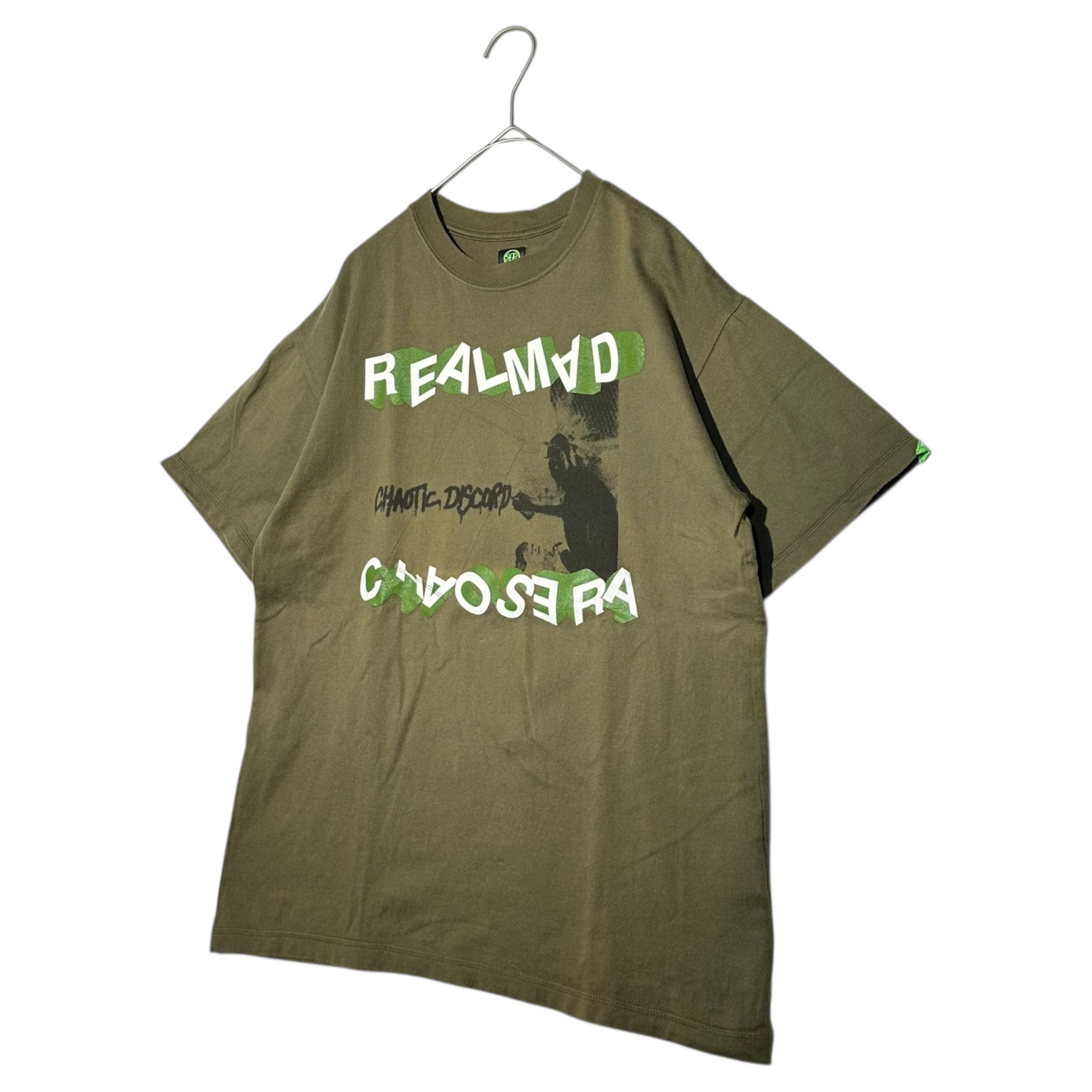 UNDERCOVER(アンダーカバー) 01SS REALMAD PRINT T-SHIRT 嵌め絵期 リアルマッド プリント Tシャツ M カーキ CHAOTIC DISCORD カオティック ディスコード