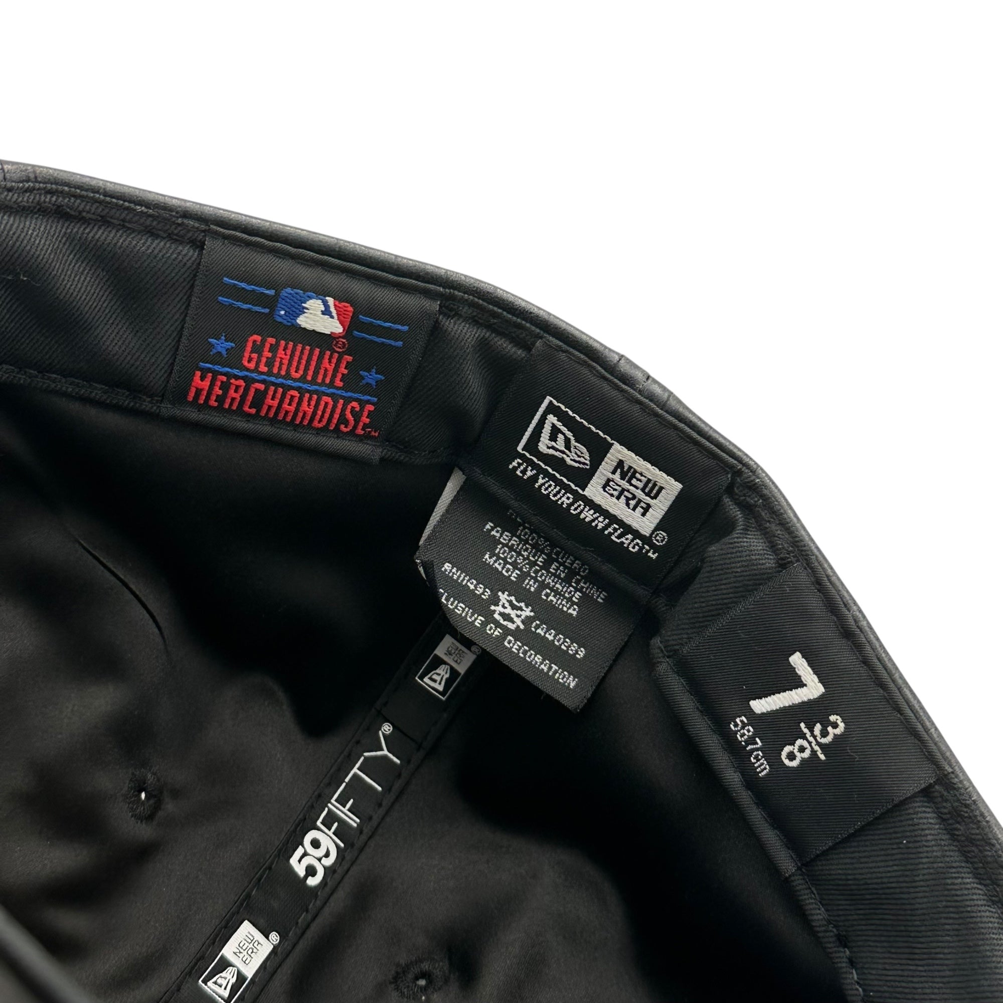 Swarovski(R) Elements × New Era(スワロフスキー エレメンツ × ニューエラ) Crocodile-embossed All-Leather New York Yankees Cap クロコ型押し オールレザー ニューヨークヤンキース キャップ ブラック 限定品