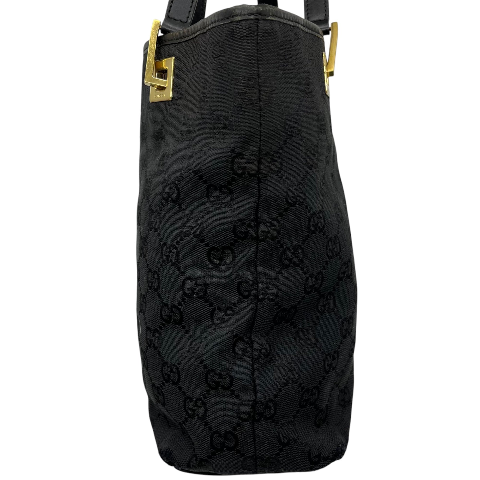 GUCCI(グッチ) GG canvas gold hardware tote bag GG キャンバス ゴールド金具 トート バッグ 002・1099 001998 ブラック 肩掛け ハンド ワンショルダー