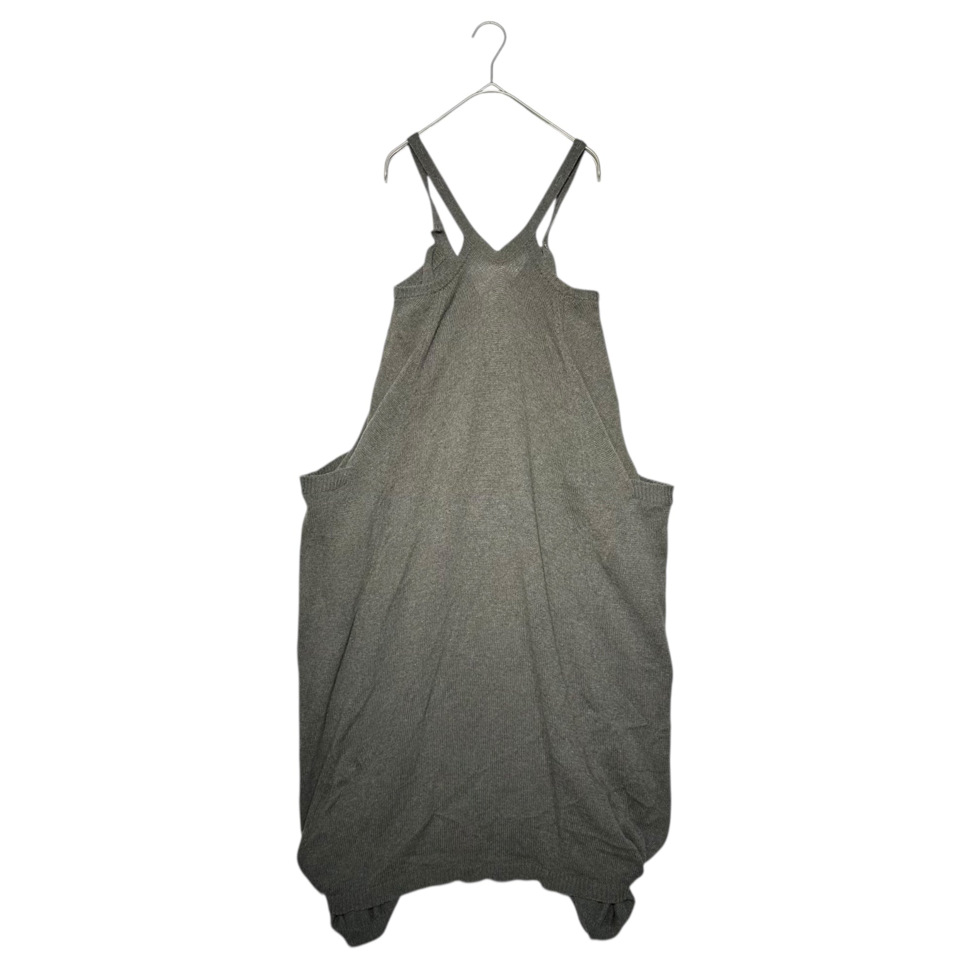 Y's(ワイズ) Shaped Sleeveless Cotton Knit Dress 変形 ノースリーブ コットン ニット ワンピース YO-K05-070 2 グレー サロペット