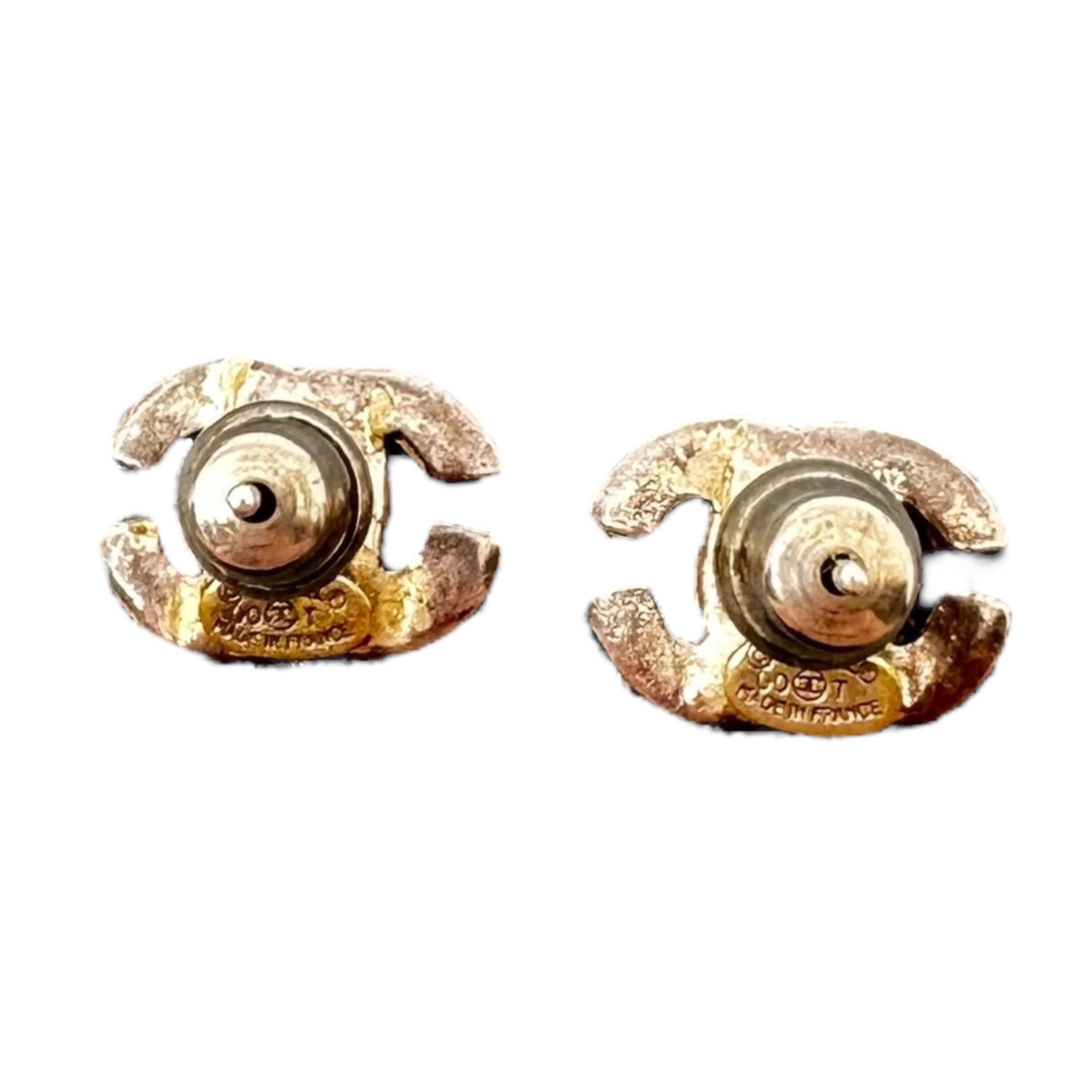 CHANEL(シャネル) Coco Mark Pierced Earrings ヴィンテージ ココマーク ピアス イエロー×シルバー 00T 刻印 アクセサリー