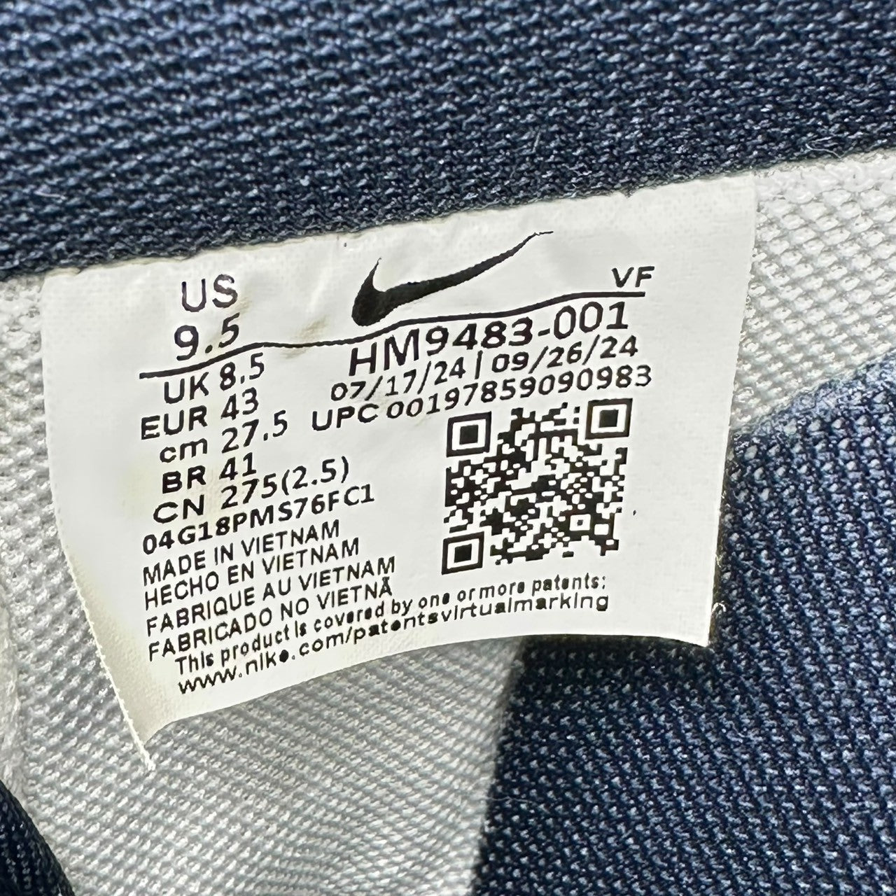 NIKE(ナイキ) AIR FORCE 1 '07 LV8 PHOTON DUST/PHOTON DUST-OBSIDIAN エアフォース1 ローカット スニーカー HM9483-001 27.5cm ホワイト×ネイビー