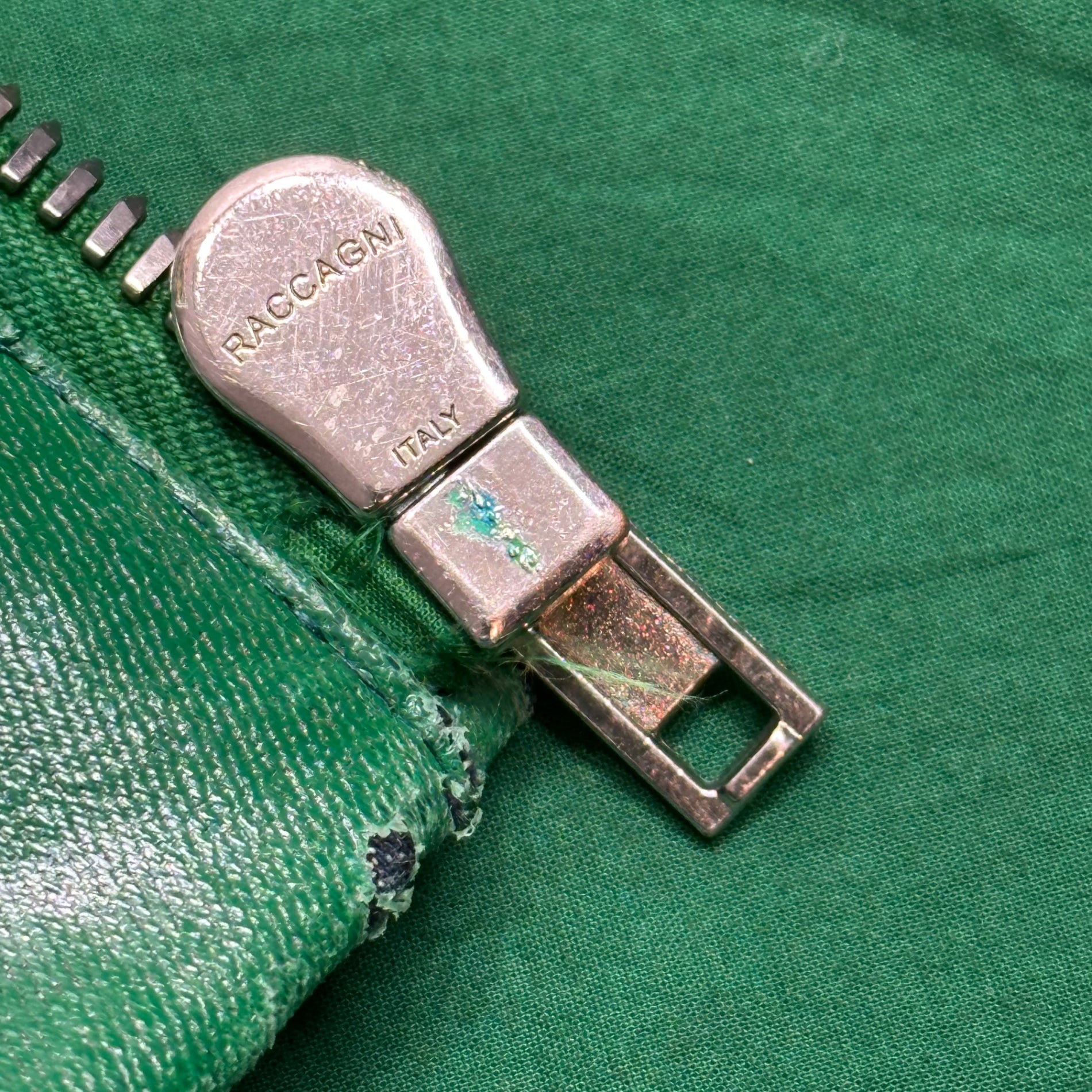 【SALE対象外】Rick Owens DRKSHDW(リックオウエンスダークシャドウ) 18SS Green Polyurethane Coated Zip-Up Black Denim Jacket グリーン ポリウレタン コーティング ジップアップ ブラックデニム ジャケット DU18S3770-SLQ S グリーン