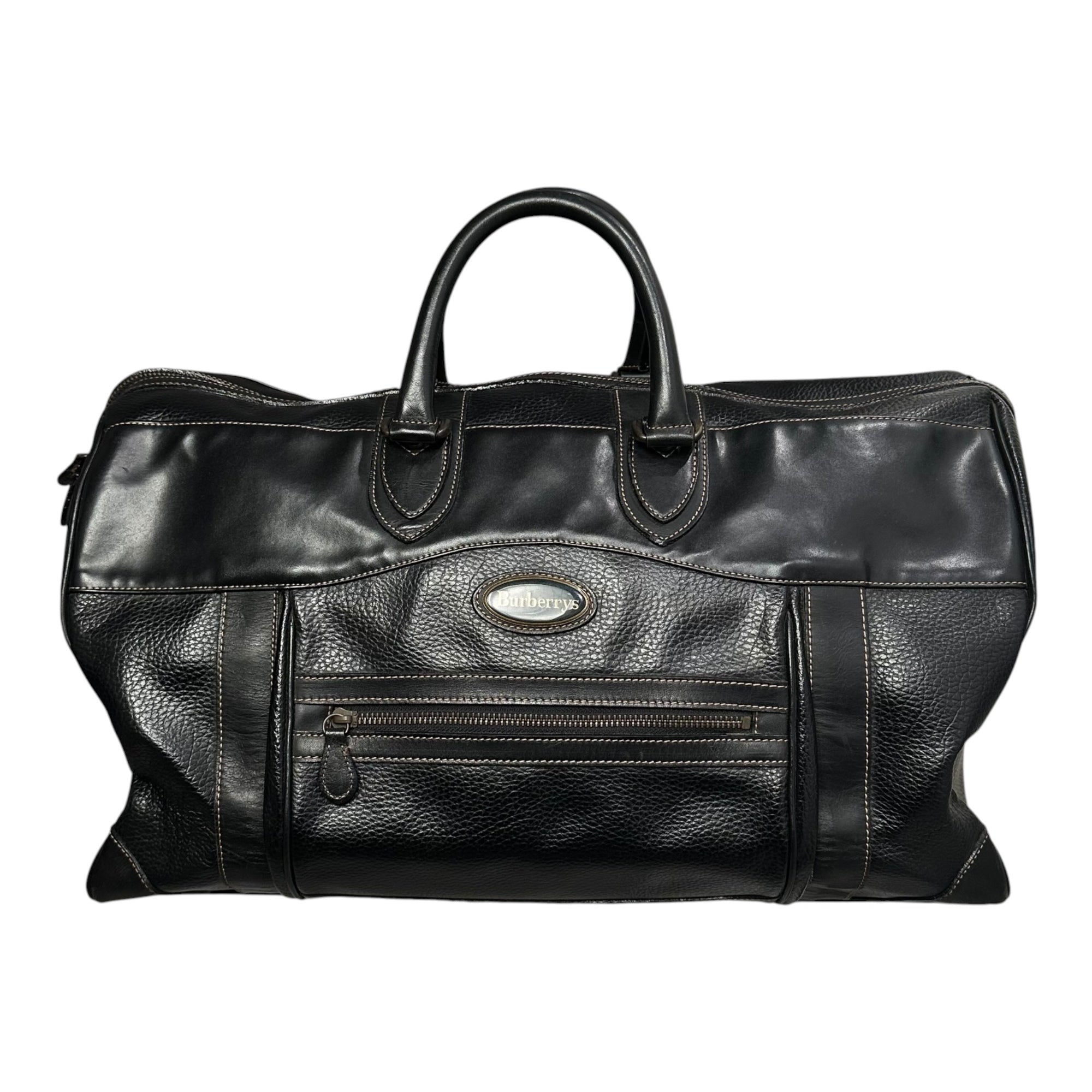 Burberry’s(バーバリーズ) Nova Check Lining Boston Bag ノヴァチェック ライニング ボストンバッグ ブラック 旅行鞄