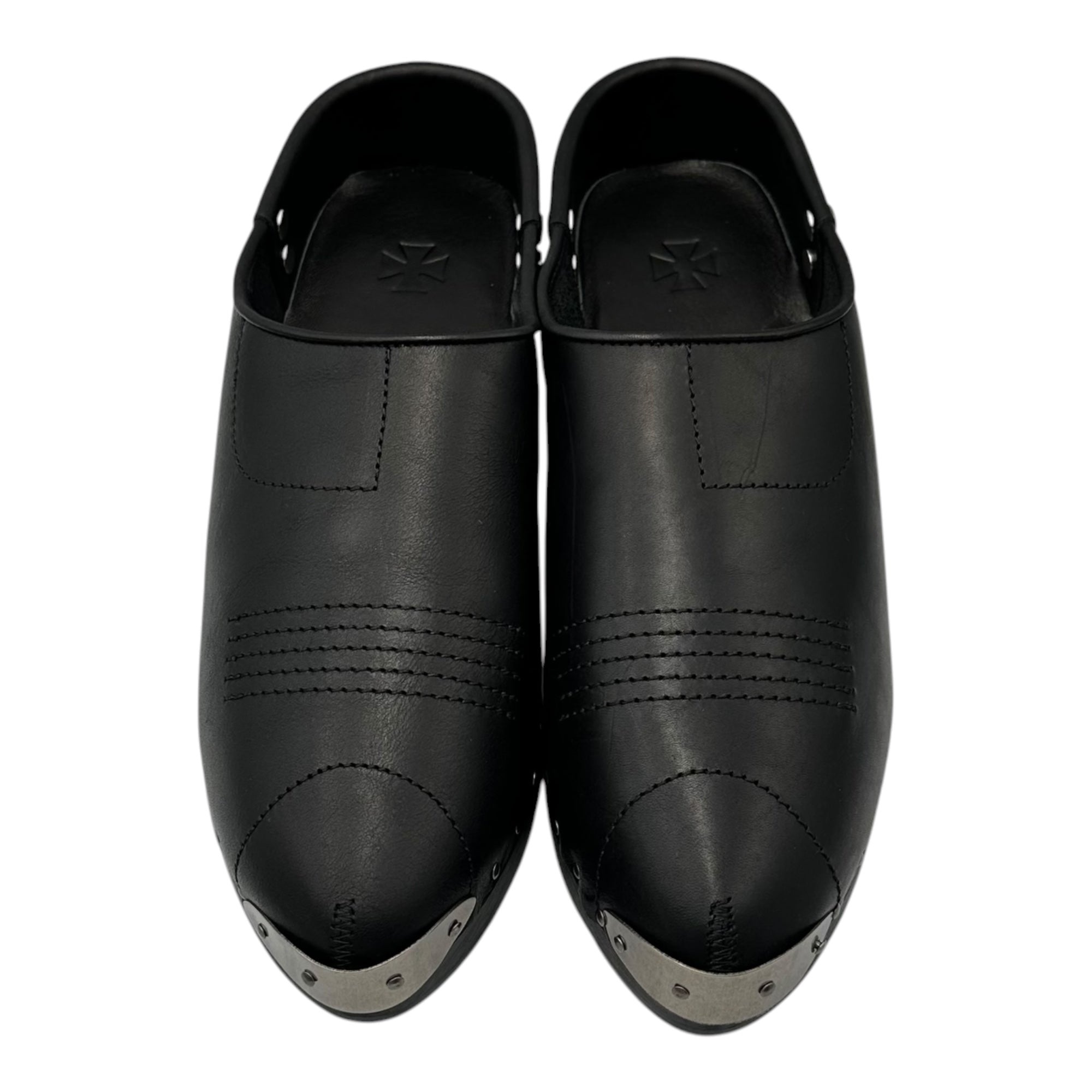 ENFANTS RICHES DEPRIMES(アンファン リッシュ デプリメ) Studded Leather Clogs スタッズ レザー クロッグス メタル スリッポン 40 ブラック×シルバー NUBIANなど取扱 ERD